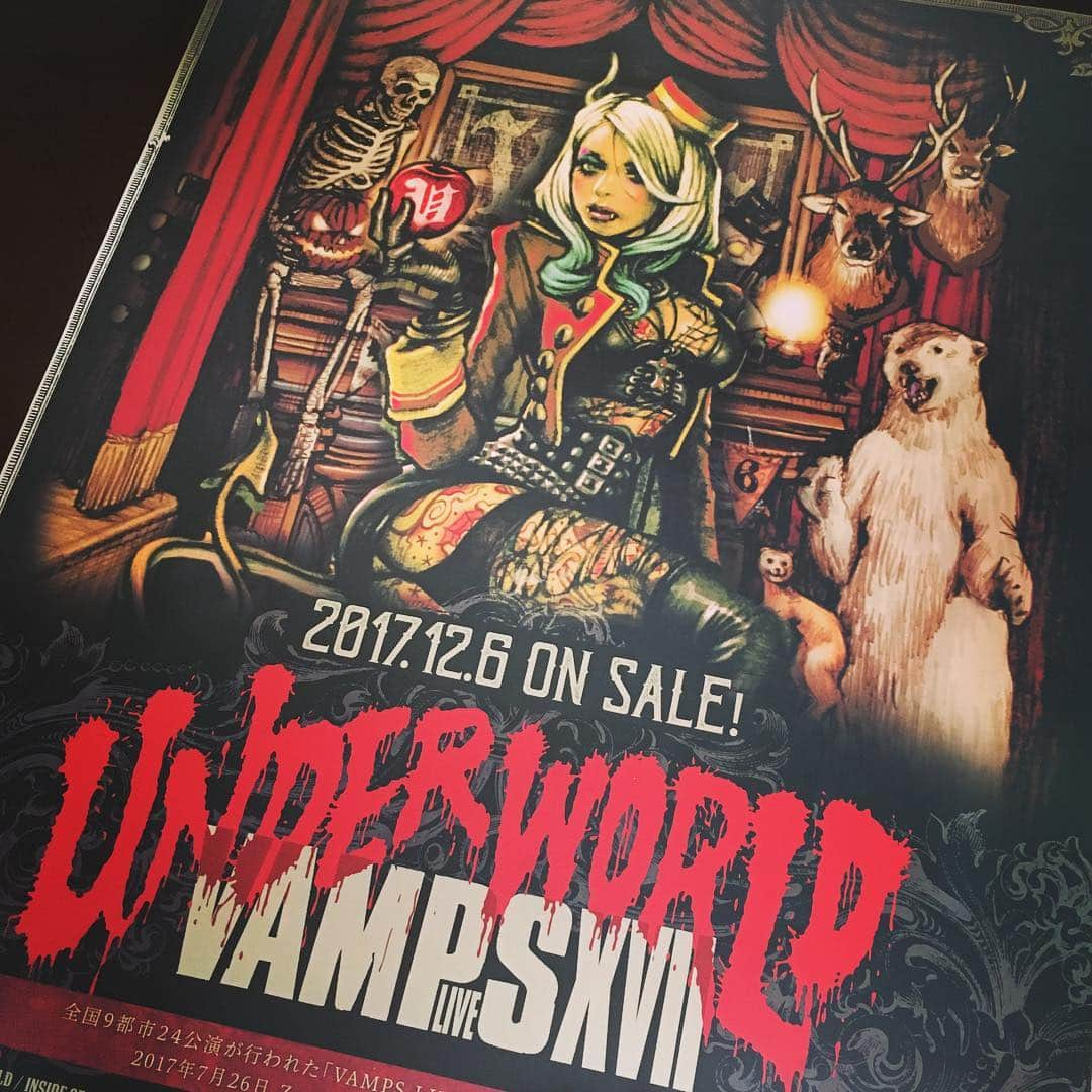 VAMPSのインスタグラム：「New Live DVD & BD "VAMPS LIVE 2017 UNDERWORLD" is out NOW! Check it out! . 本日、ライヴDVD & BD『VAMPS LIVE 2017 UNDERWORLD』リリース!! 大阪の夜再び。ぜひご覧ください! #vamps #vamps2017 #hyde #kaz #underworld  #releasetoday」