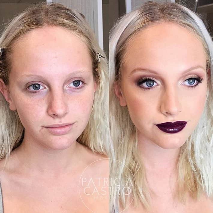 MakeupPlusのインスタグラム：「What a transformation! 😱😍 from natural to glam..we are LOVING both ❤️ Thanks for the tag @patriciacastromakeup」