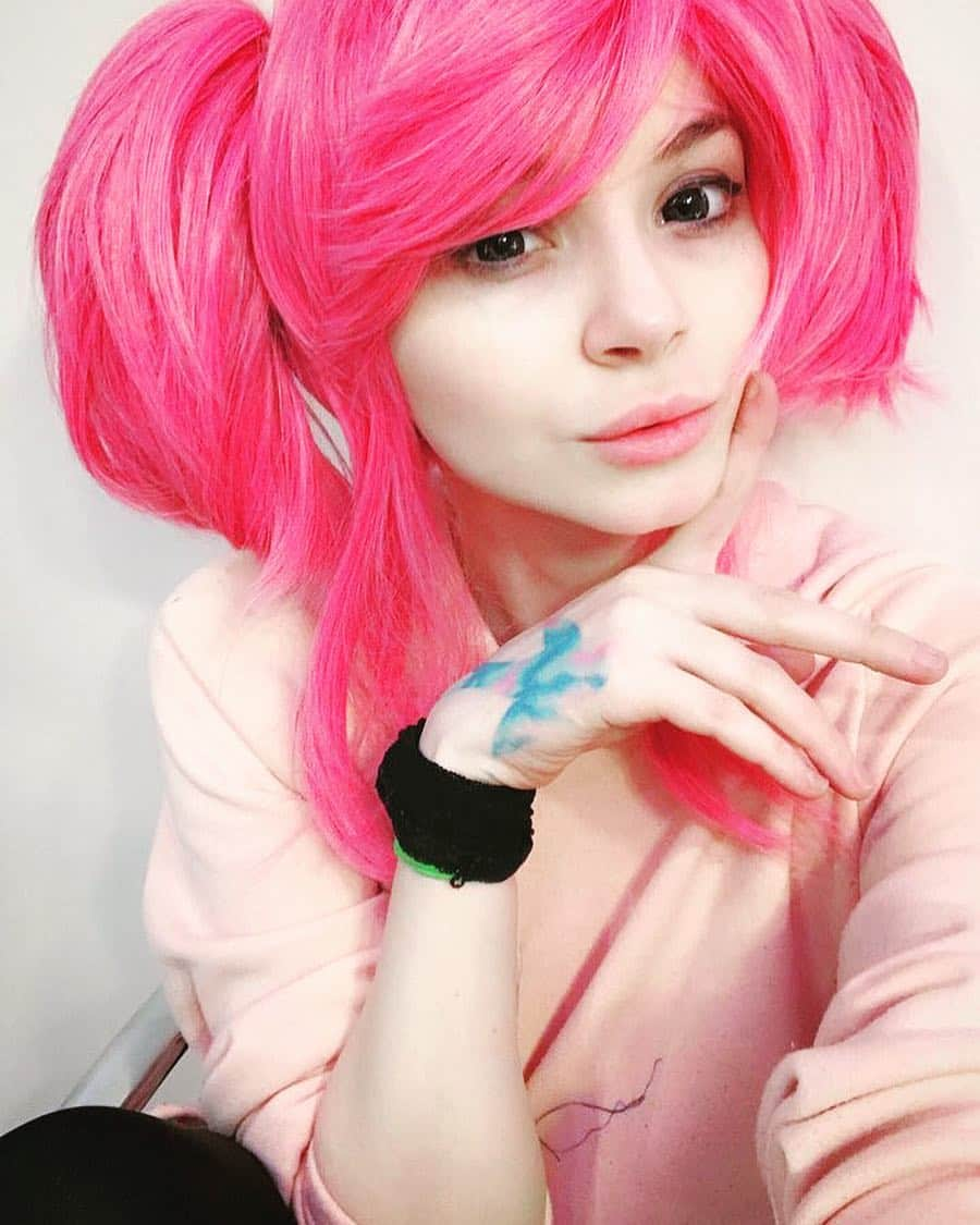 Meepo Team Dota2のインスタグラム：「Pink style 🦄🎀 @amio_mio #pinkhair #pink #cute #kawaiigir #kawaii #unicorn」