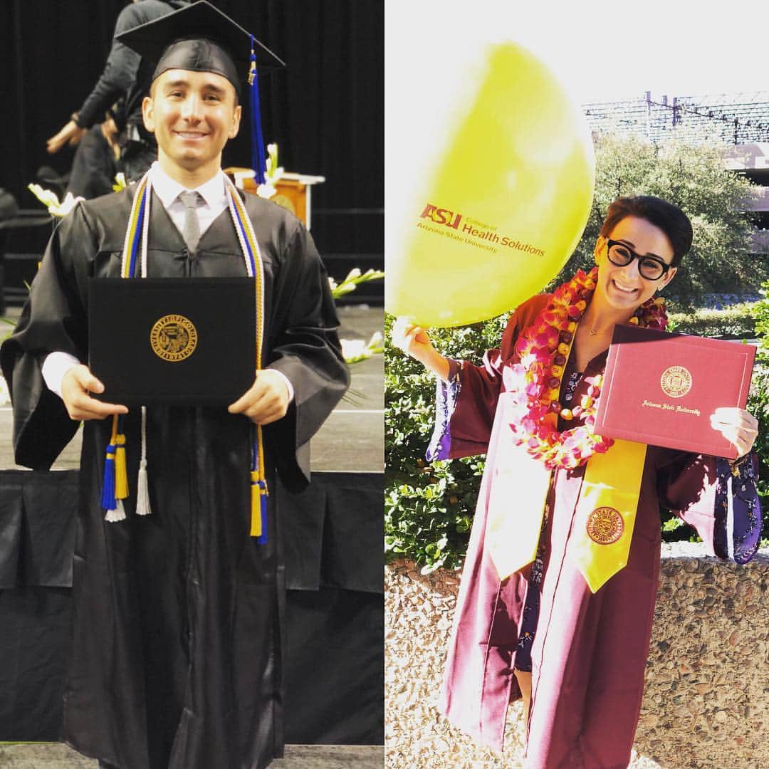 マデリーン・アーロンのインスタグラム：「Congratulations to my awesome brother and sister for graduating from college this week!! I admire them both so much and am so proud to call them my siblings! #ASUGrad #uccs2017」