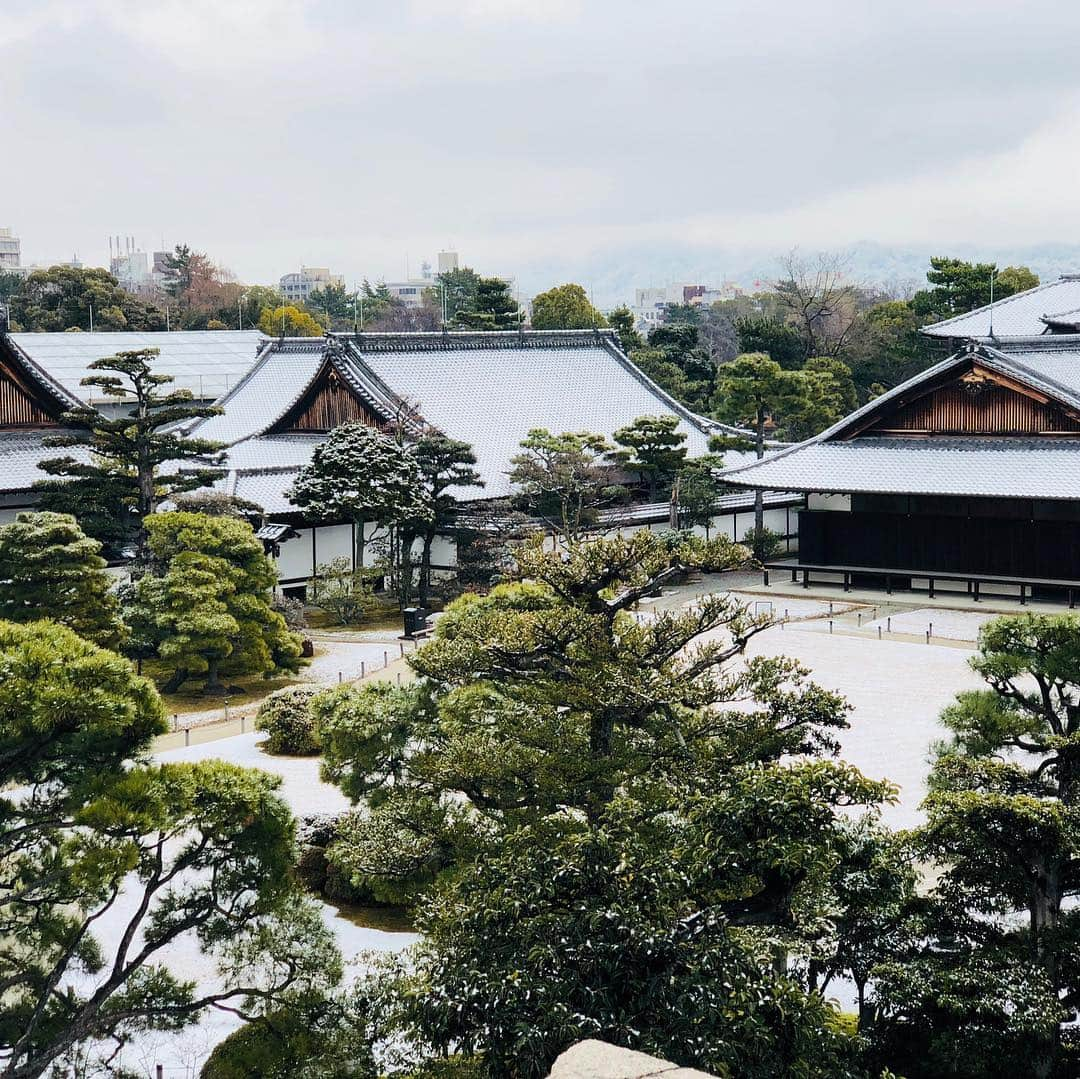 ロゼ・ガーデンフェアリーのインスタグラム：「雪景色の二条城 #京都」