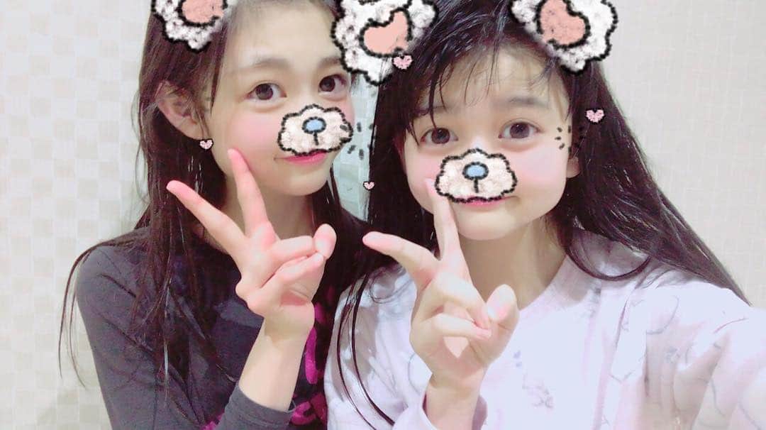 ニコ☆プチのインスタグラム：「👯 イベントお越し下さったみなさん、ありがとうございました😊 明日はネネ&リンが出ます〜頑張ります(｀_´)ゞ #超お風呂上がりで失礼します #おやすみなさい」