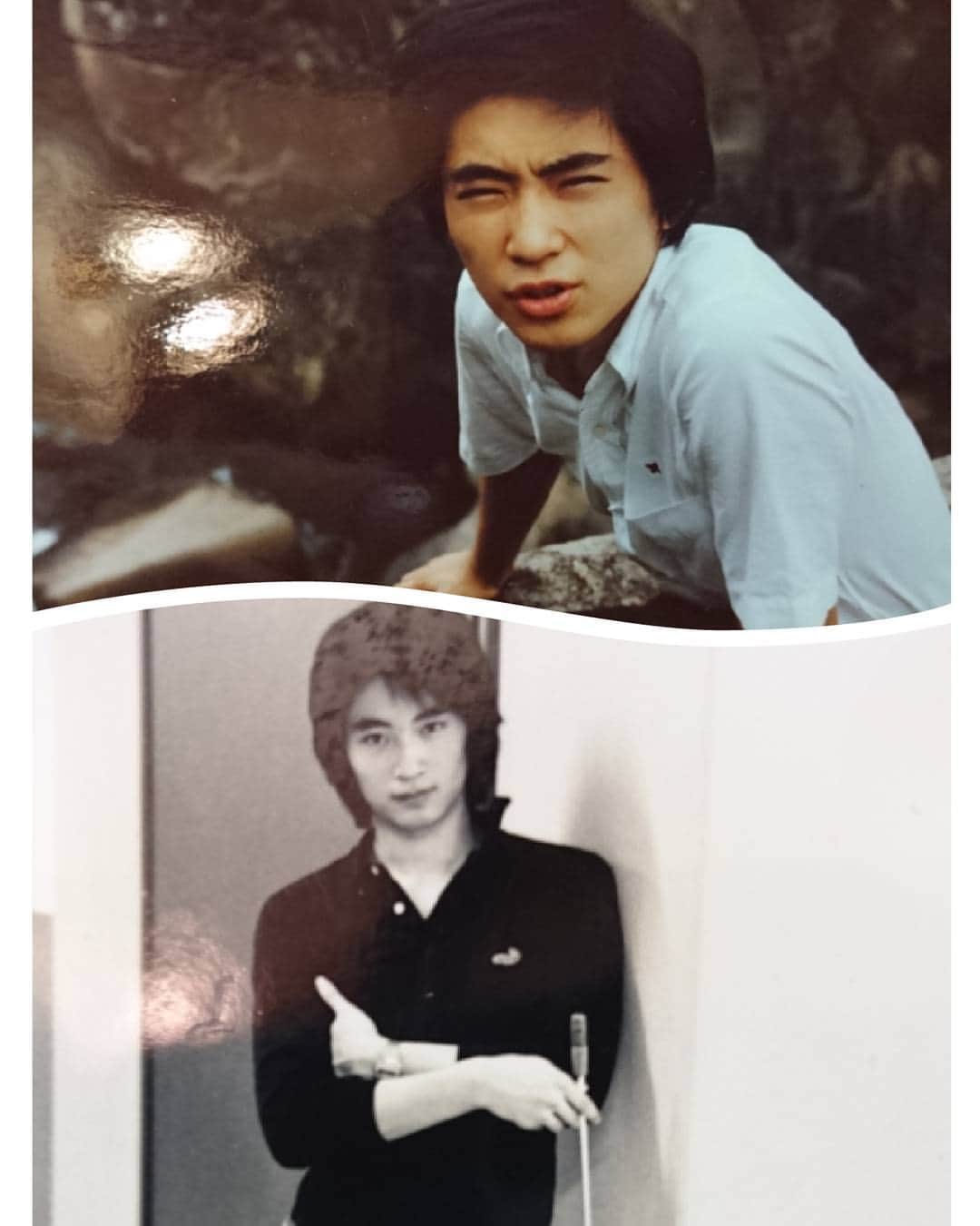 藤岡幸夫のインスタグラム：「懐かしい写真だけど…あまりにキザでドン引き…やだねぇ～😱😱 指揮者になる事ばかり夢見てたあの頃…上が中学３年で下が高校１年。」