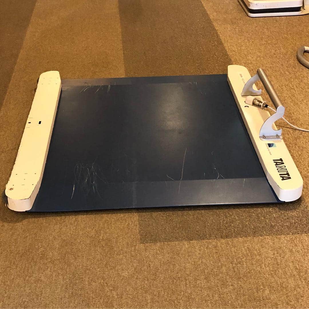 野間美由紀のインスタグラム：「廊下に立ててあって、何だろうと思ってたら車椅子用の体重計だった！（タニタだ）」