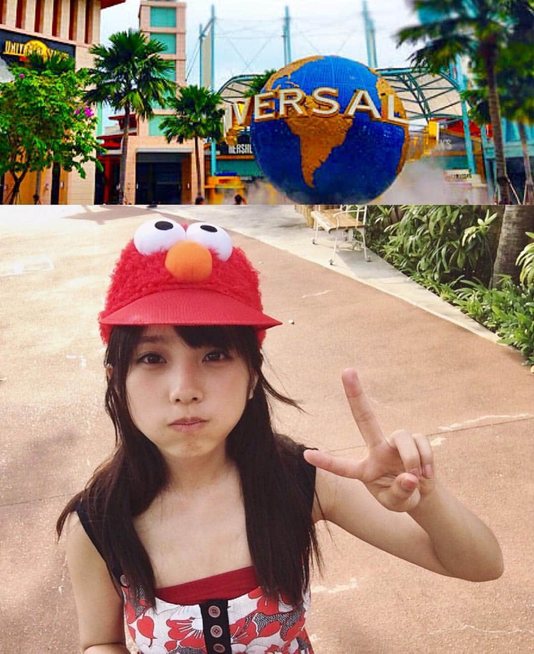 のインスタグラム：「ユニバーサル スタジオシンガポール ！！ に到着ッッ ✨日向の温度発売まで あと 残すところ3日！！！！⭐️✨ #ユニバーサルスタジオシンガポール #日向の温度 #与田ちゃん #エルモ #乃木坂46 #与田祐希 #USS」