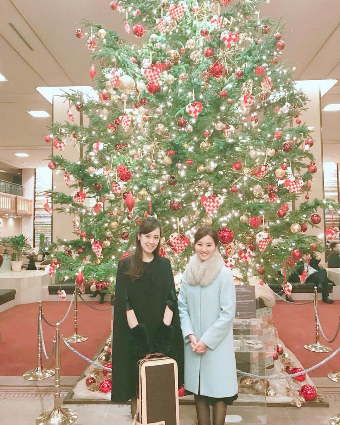森本麻衣のインスタグラム：「✨🎄Merry Christmas 🎄 ✨ All my best wishes for you❣️ . メリークリスマス🎅 皆様素敵なクリスマスを🌟 . . お写真は、11月に美人バイオリニストの松本蘭ちゃんと帝国ホテルにて演奏した時のもの💕 . . . #merrychristmas#christmastree #2017#maimorimoto#pianist#piano#森本麻衣#ピアニスト#ピアノ#メリークリスマス#🎄#🎹」