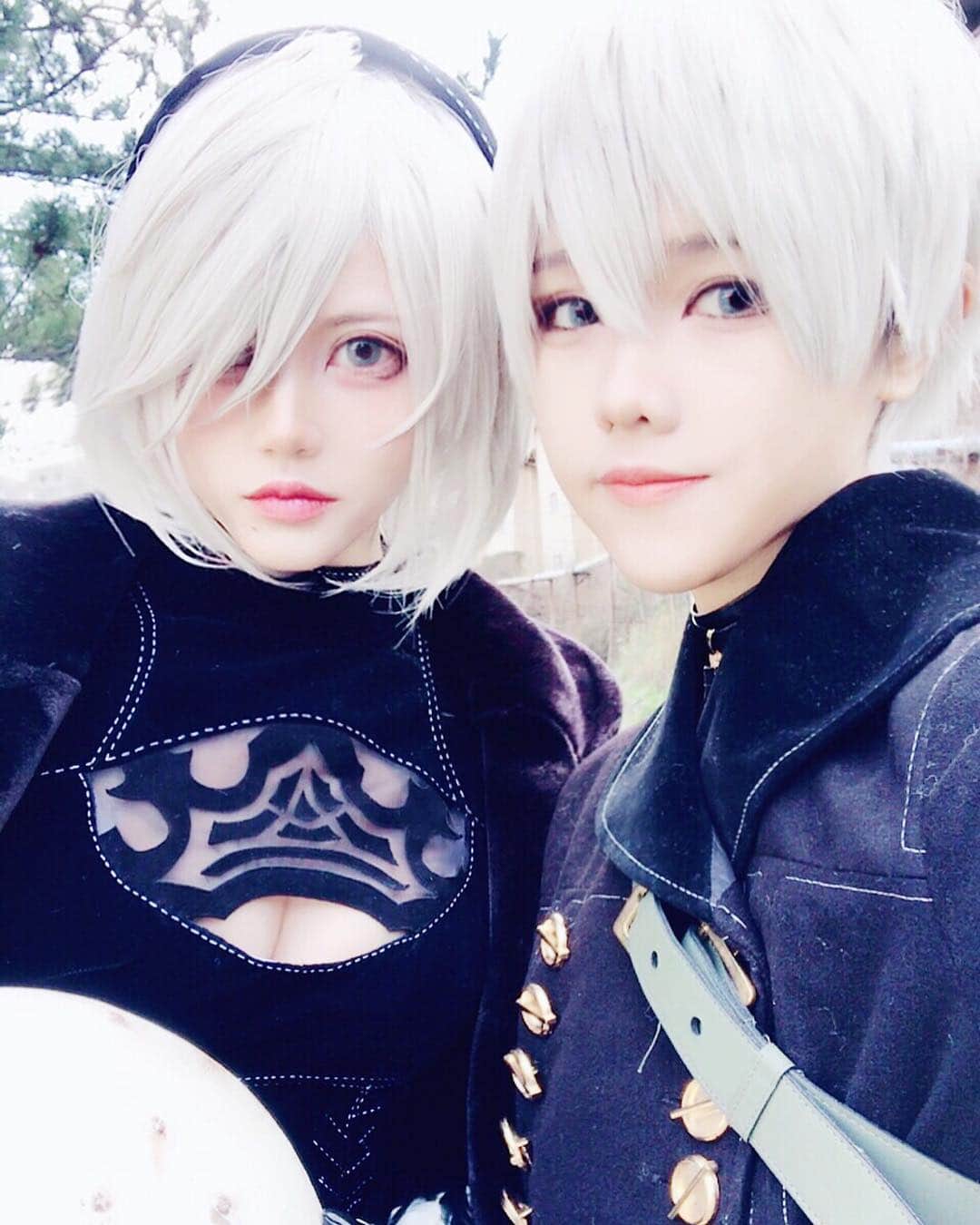赤羽律のインスタグラム：「同じく、9Sくん可愛いすぎ💖 今回の撮影楽しかった！  #nierautomata #Nier #2B #9s #cosplay #ニーアオートマタ #ニーア #撮影 #selfie #自撮り #photoshoot #コスプレ #アンドロイド」