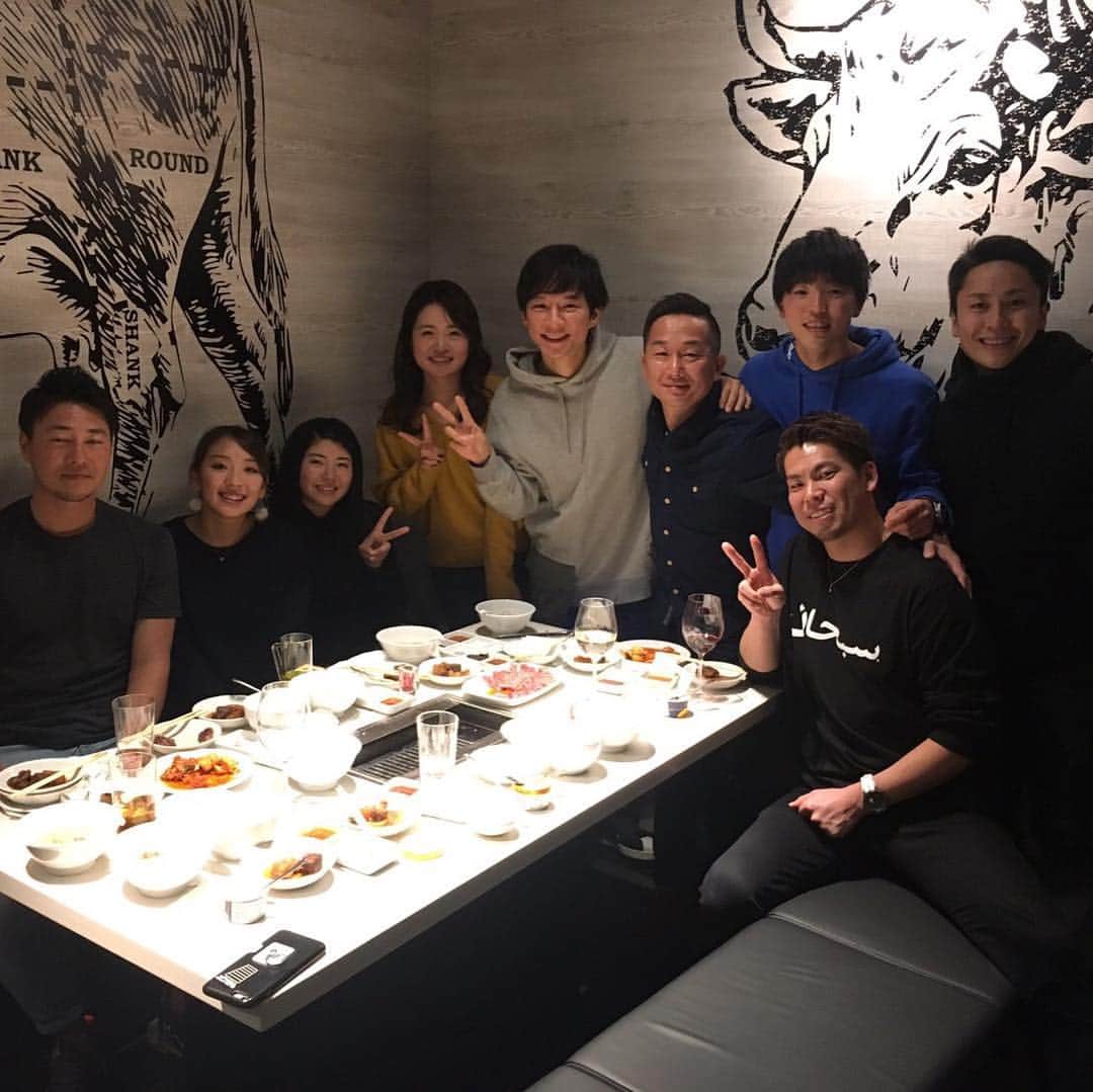 渡部建のインスタグラム：「アスリートな忘年会！ ウイダートレーニングラボ！ #右から #前田健太 #太田雄貴 #藤井快 #石川雅規 #三ヶ島かな #堀琴音 #朝比奈綾香 #松岡健一 #敬称略」