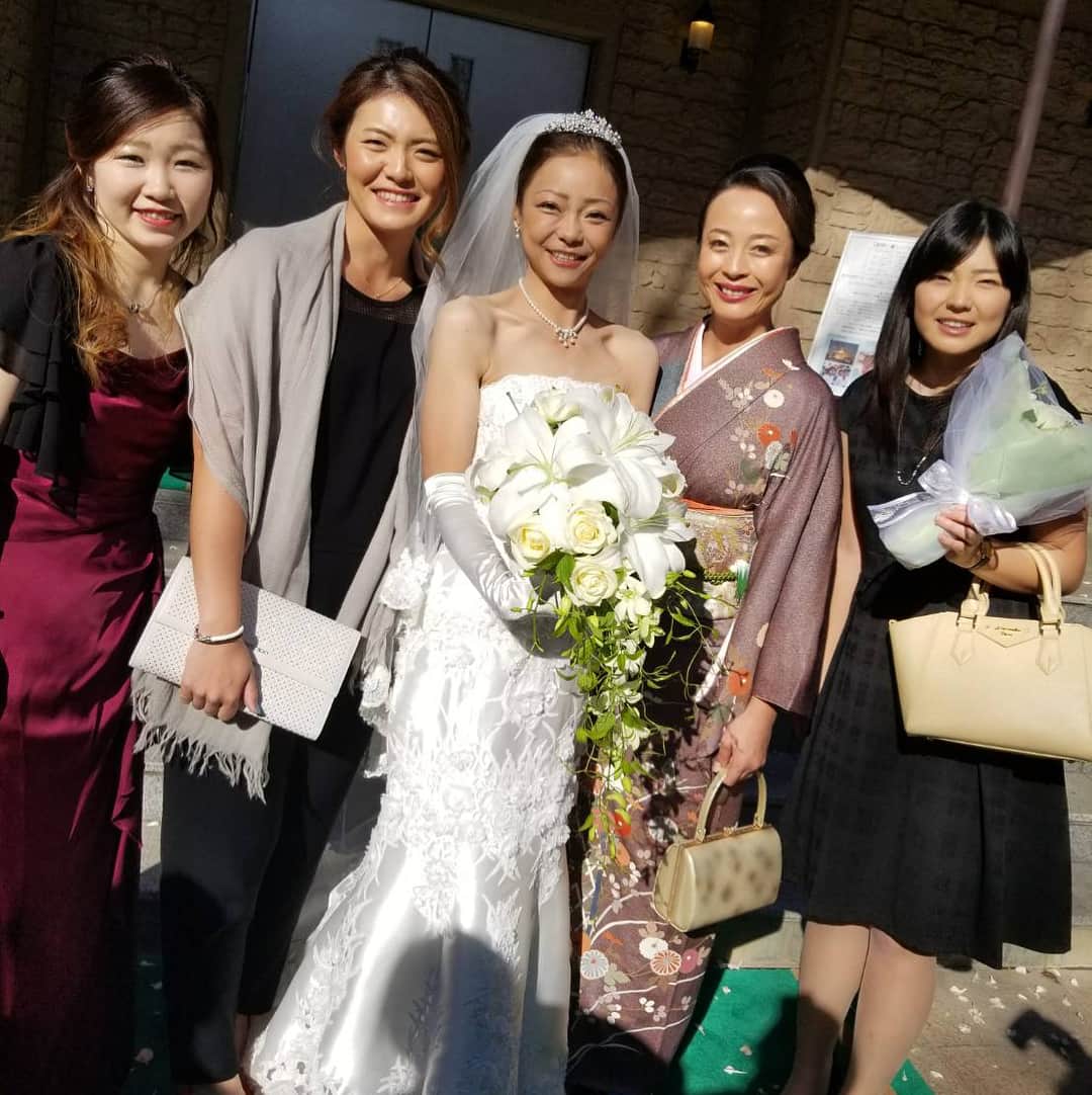 渡邉彩香のインスタグラム：「三塚さん💛結婚おめでとうございます🎉🎉本当に綺麗でした💓💓」