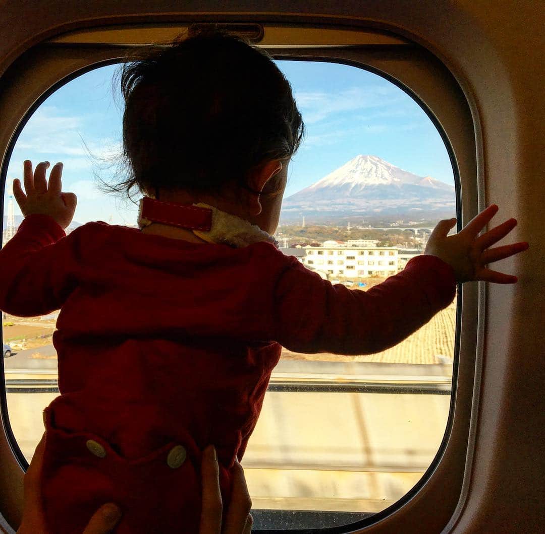 松丸友紀さんのインスタグラム写真 - (松丸友紀Instagram)「初めての新幹線。初めての富士山。はじめてがいっぱいで大はしゃぎ！ #帰りは爆睡 #新幹線 #遠出 #おでかけ #生後7ヶ月 #もうすぐ8ヶ月」1月7日 18時22分 - yuki_matsumaru