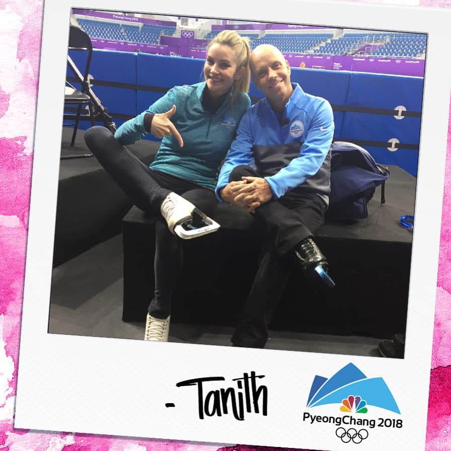 タニス・ベルビンのインスタグラム：「What better reason could there be to lace back up my skates than to skate on Olympic ice with @scotthamilton84 ?! #winterolympics @nbcolympics」