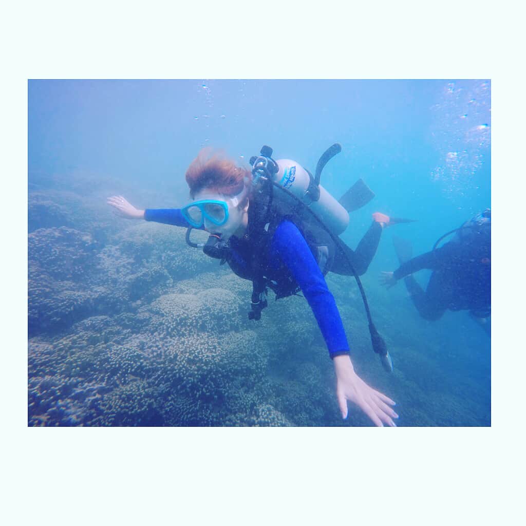Pileさんのインスタグラム写真 - (PileInstagram)「Thanks HONOKA san!!! She is very kind for #beginner !! ソロダイバーにも優しいし雰囲気が良かった！ ダイビングのライセンスを取るのを目標にします🐬 本当にいつか移住したい🌺 Rosseta Stone 効果あったかも。  #diving  #sea」1月20日 5時35分 - pi_channnn52