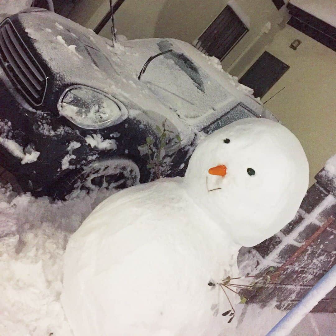 藤巻紗月さんのインスタグラム写真 - (藤巻紗月Instagram)「☃️💫☃️❄️👻💙 雪が降ったらはしゃがないと!!! #いくつになっても #雪は楽しい  #雪だるま #鼻はにんじん」1月22日 23時28分 - satsuki_48fuj