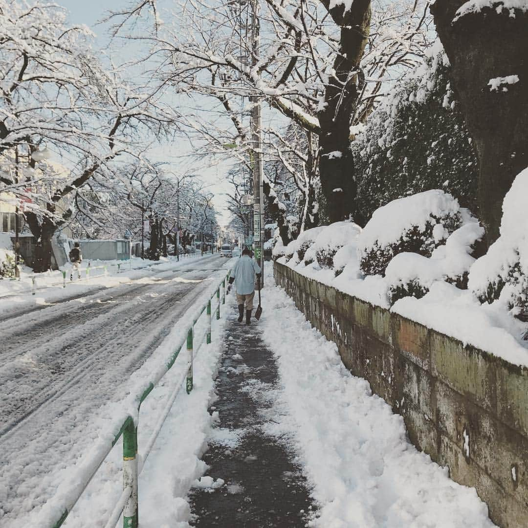 舟生 侑大のインスタグラム：「時の流れパワー  #大雪でテンションが上がる #でも昔ほどではない #靴の中びしょびしょになるとか #濡れて寒いとか #昔はなんも考えんかったのに #大人になったというか #時の流れパワーのせいで #おかしなってる #そこらへんは変わりたくない #いや時の流れパワーってなんや #でもつまみがあったらパワー調節したい #なんも考えないで #雪食ってキャッキャするくらいに戻りたい」