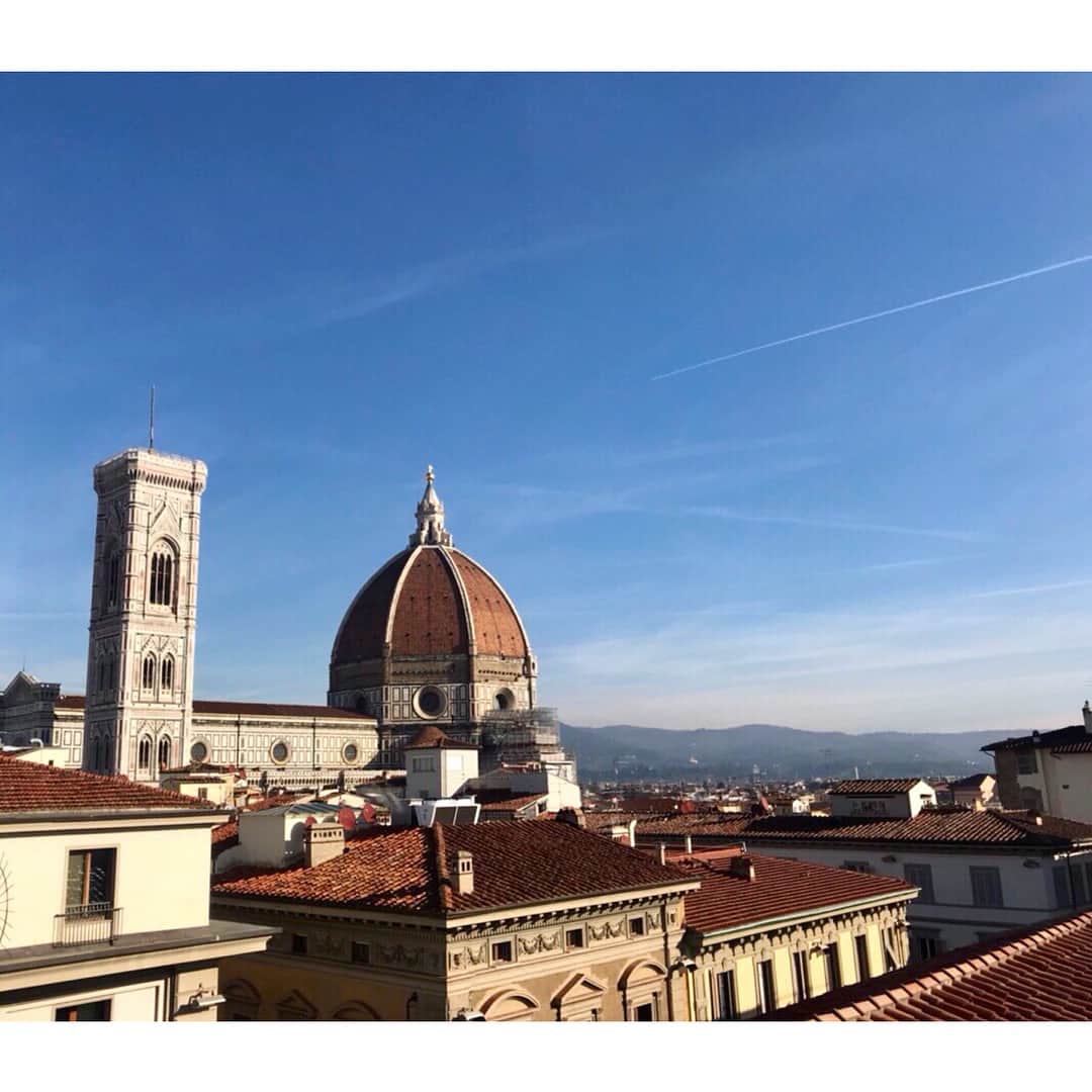藤澤恵麻さんのインスタグラム写真 - (藤澤恵麻Instagram)「初めてのイタリア旅行🇮🇹 まずはフィレンツェへ。 ドゥオーモからは、とても美しい景色が望めました。 お天気も良く、フィレンツェの街並みを見ながらお散歩。 ポルチェッリーノという幸運のイノシシ像の鼻先に触れると、幸せが訪れると言い伝えがあります。 ランチに食べたラビオリ。本場の味に感動しました！ のんびり優雅なフィレンツェ散策、とても満たされた幸せな時間でした。  #恵麻 #ema #イタリア旅行 #フィレンツェ #ポルチェッリーノ #ラビオリ #本場の味」1月24日 9時51分 - ema_fujisawa_official