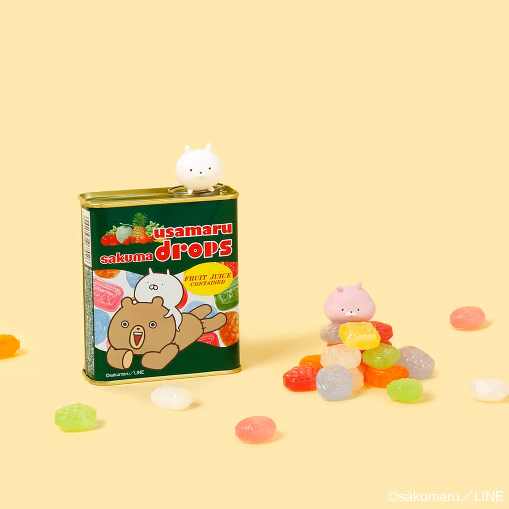 LINE Creators_officialのインスタグラム：「甘〜い🍬🍭 #サクマドロップス #うさまる #うさこ #キャンディー #イチゴミルク #うさまらー #あめ #おいしいもの  #LINECreators #LINEクリエイターズ #usamaru #usako #sakumaru #japan #kawaii #instagood #candylover」