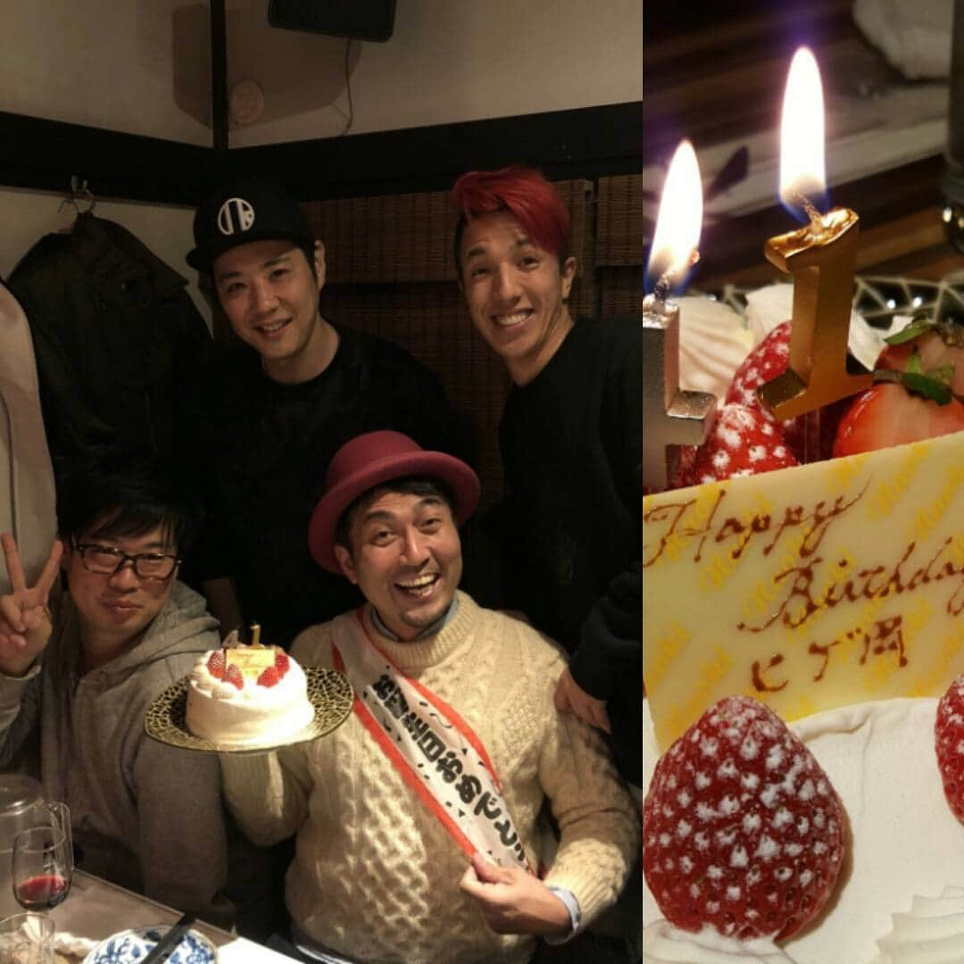 山田庸平さんのインスタグラム写真 - (山田庸平Instagram)「誕生日会🍰 #ラフコン #ヒゲ岡さん？ #重岡さん　の #誕生日会 #ライセンス #藤原さん #2700 #ツネ #今年も楽しくワイワイ！ #重さんおめでとうございます」1月27日 0時01分 - yamada.youhei