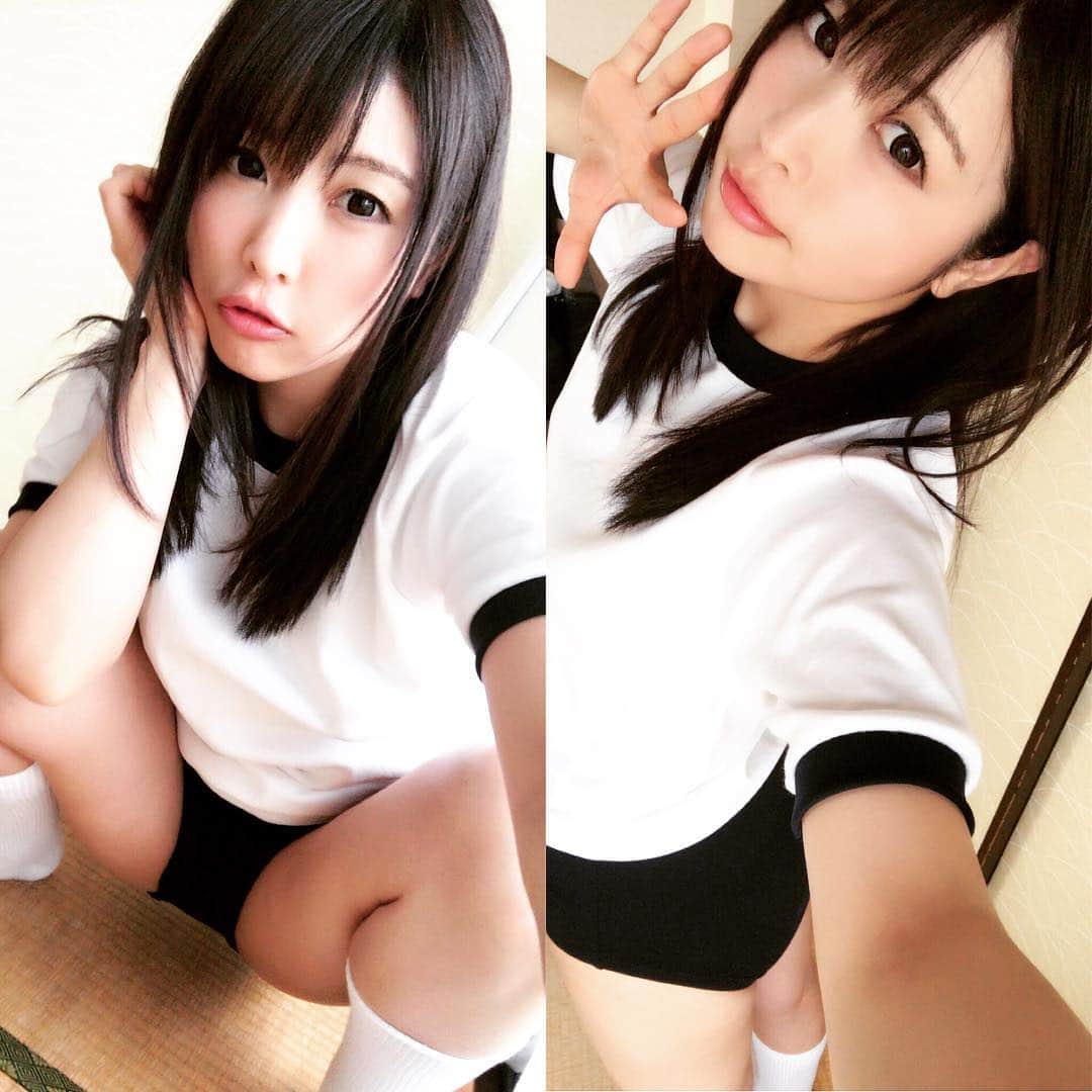 新村あかりのインスタグラム：「撮影でブルマ着たよ(*´ω`*)」