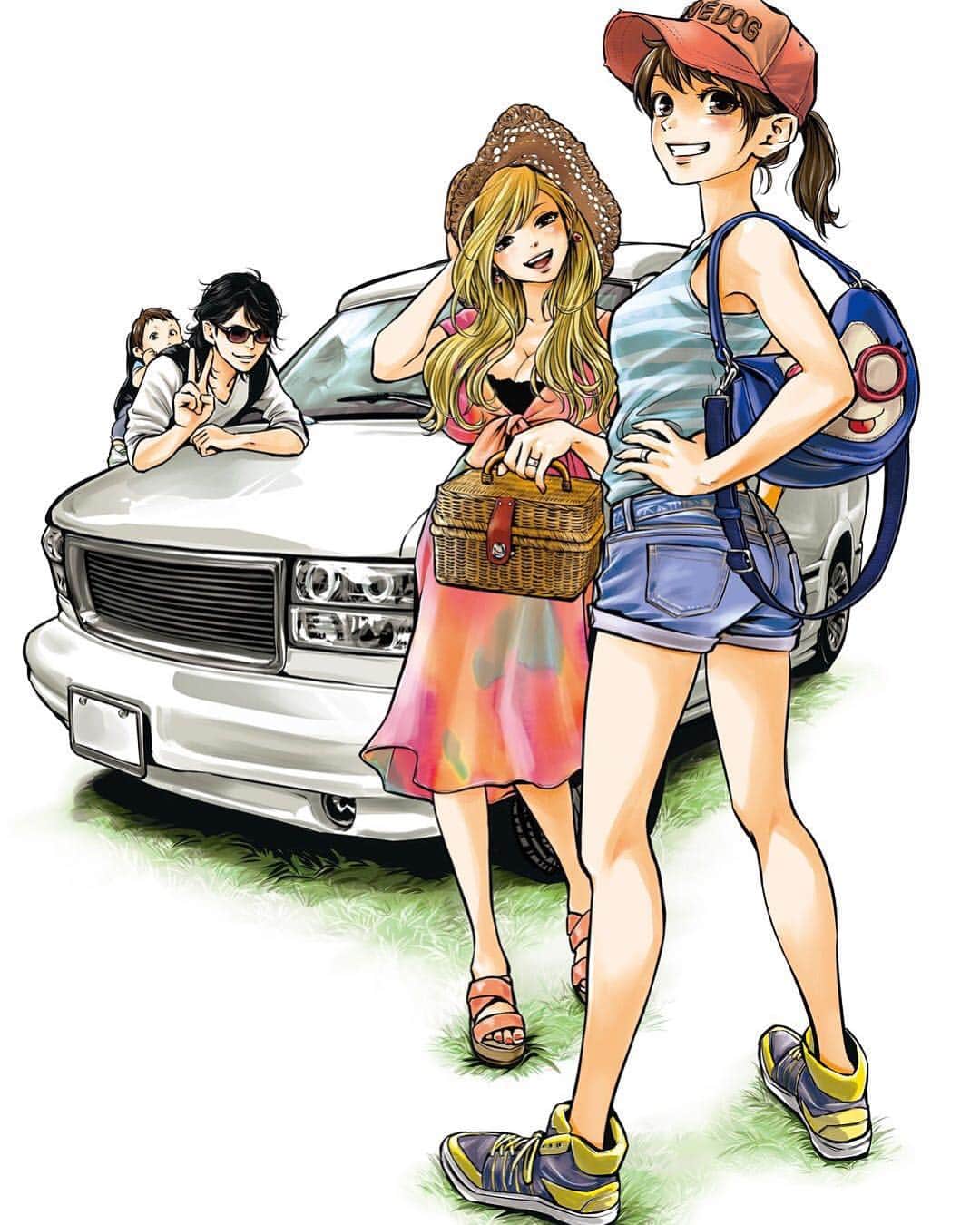 NONさんのインスタグラム写真 - (NONInstagram)「ハレ婚。ヤングマガジン巻頭カラー用イラスト『ファミリー』 #ハレ婚 。#harekon」1月29日 19時25分 - non_gallery_insta
