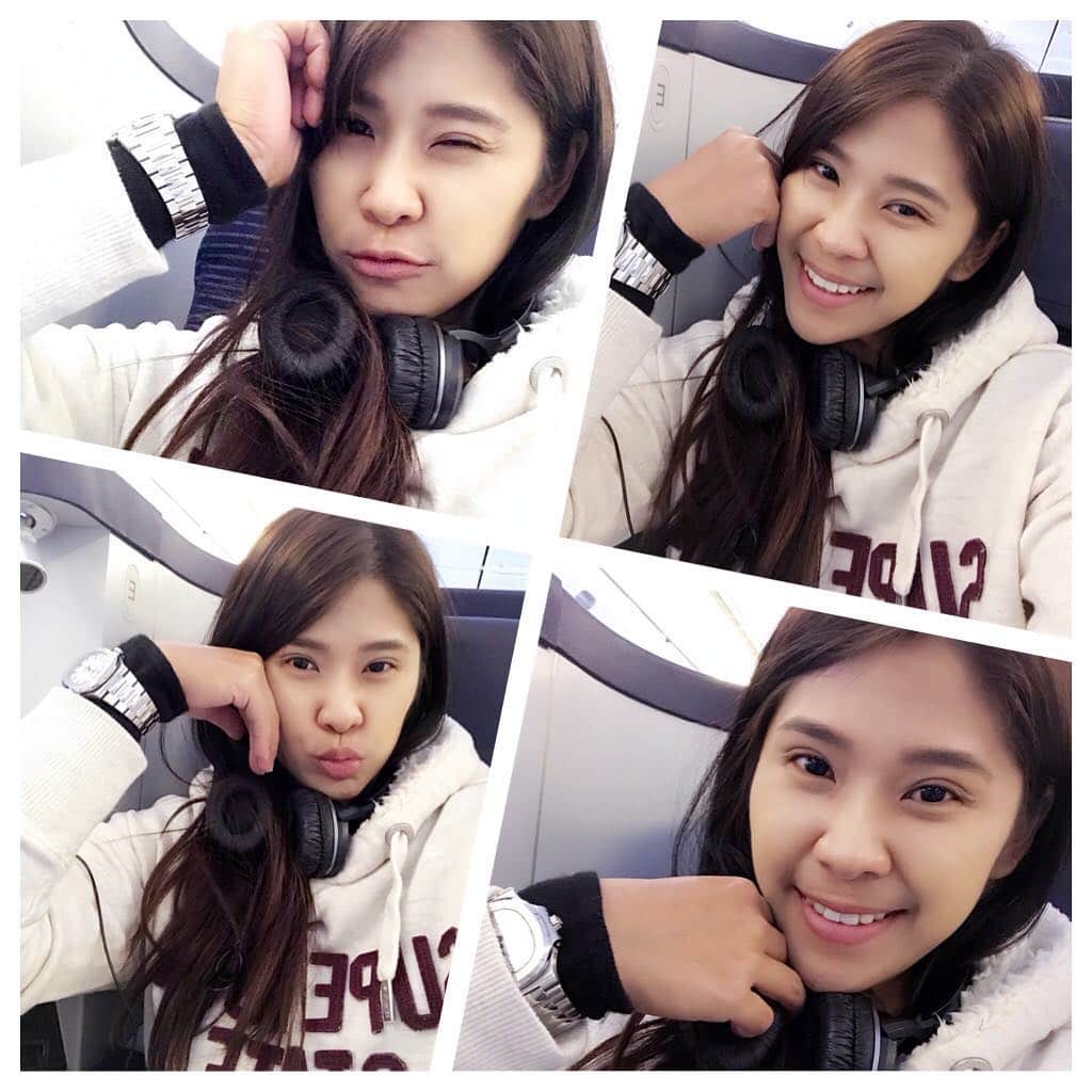 ポーナノン・ファトラムのインスタグラム：「Heading home✨🇹🇭 บินกลับคนเดียวก็จะเหงาๆหน่อย #alone #flying #เหงาๆก็ถ่ายรูปแบ้วๆวนไปค่ะ😄」