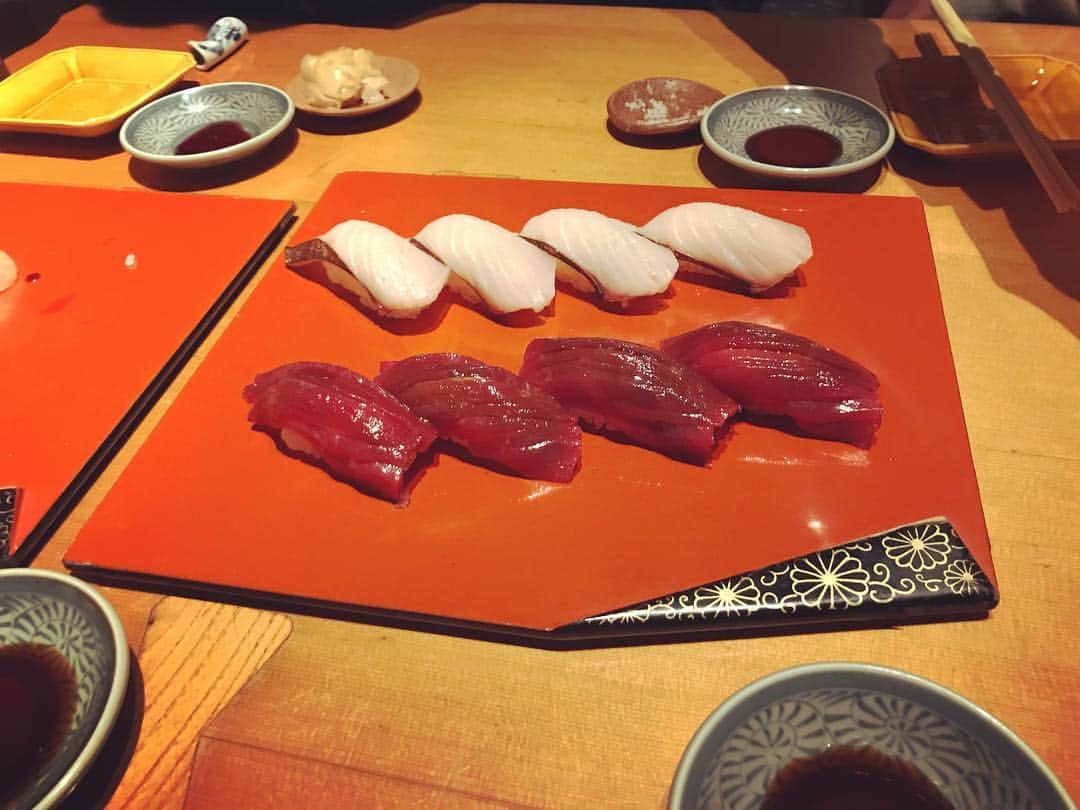 下口稚葉のインスタグラム：「真吾さんご馳走様でした🍣 #お寿司 #赤嶺真吾 #伊藤大介 #塚川孝輝 #下口稚葉」