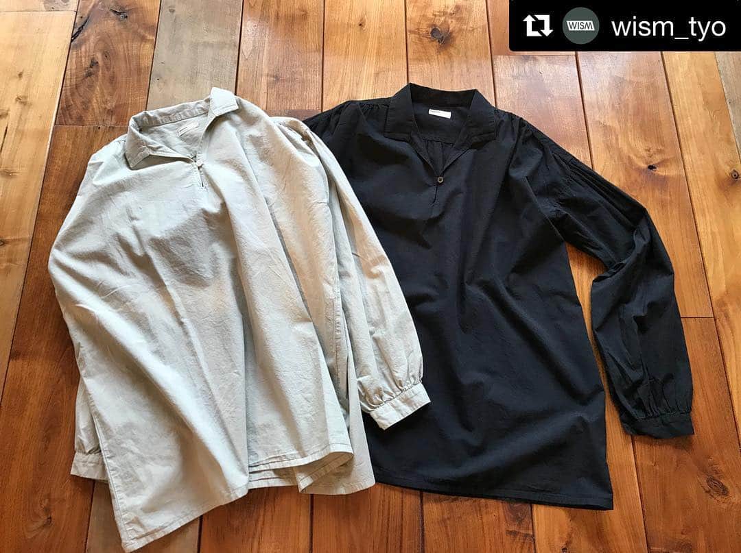 のインスタグラム：「Gathered Skipper Shirt  #Repost @wism_tyo with @get_repost ・・・ NAISSANCE. Pullover shirt.  #wism #wismtyo #newarrivals #naissance #shirt」