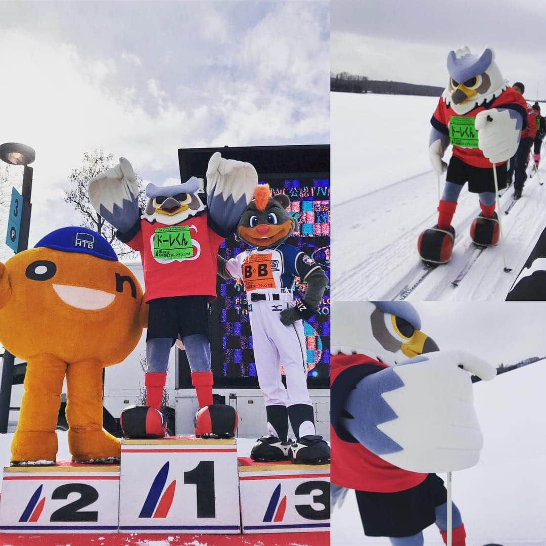 ドーレくんのインスタグラム：「SAPPORO international SKI MARATHON⛷3km出場🦉  #consadole #ドーレくん  #ファイターズ #BB #HTB #onちゃん  Jリーグマスコット総選挙の投票は明日6日の18時まで🏆🏆」