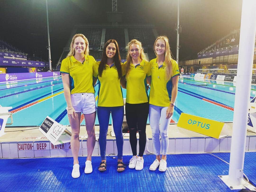 エミリー・シーボームのインスタグラム：「From Delhi 2010 to Gold Coast 2018 🏊🏼‍♀️💪🏼❤ #commgames2018 #cashmeoutside」