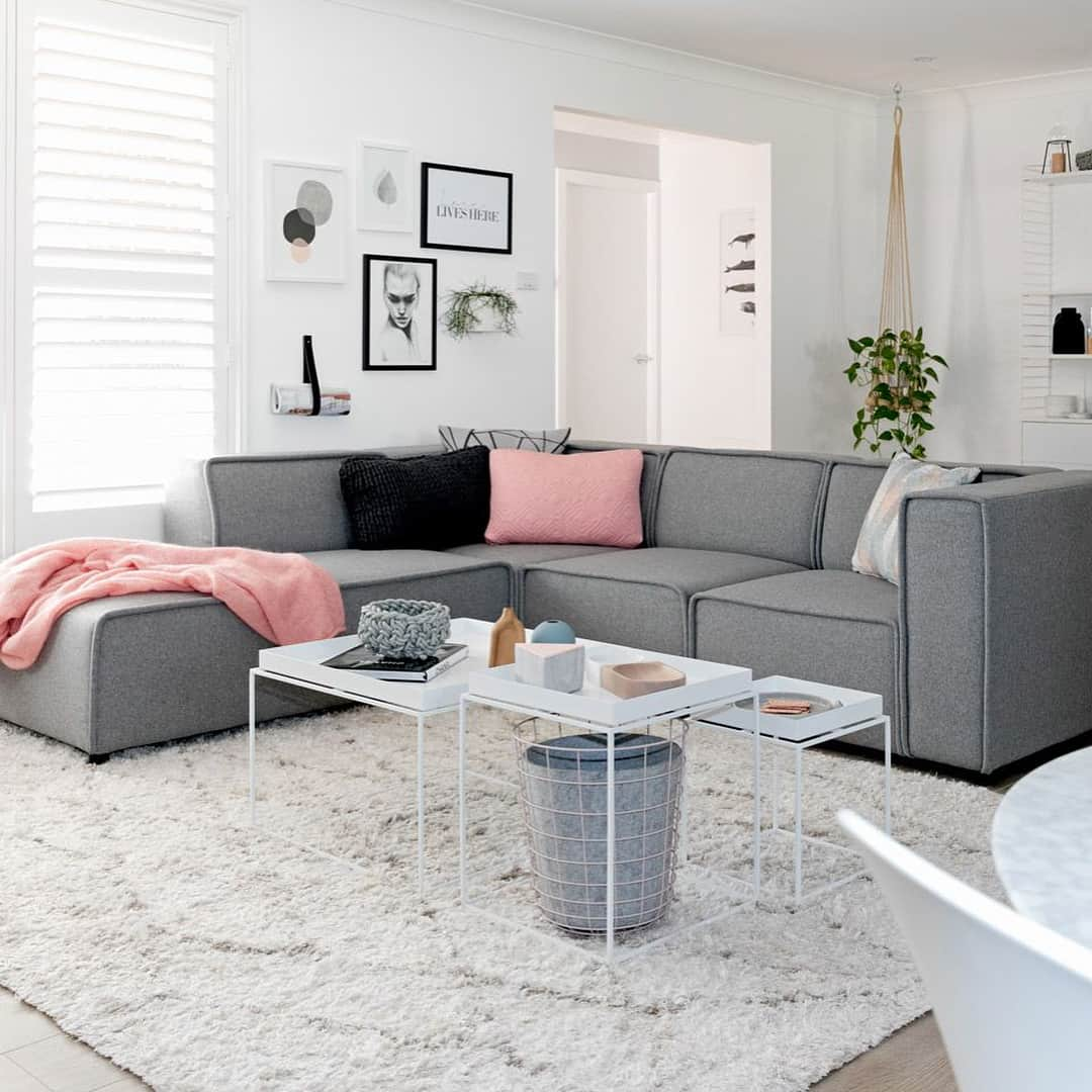 BoConceptさんのインスタグラム写真 - (BoConceptInstagram)「Add a few soft blush tones to your light grey Carmo sofa and turn it into a light and feminine expression for your interior.⠀ ⠀ Photo from a project in Sidney in collaboration with @littledwellings ⠀ ⠀ #BoConcept #carmo #grosso #sofa #interiordesign #interiorstyling #home # styling #livingroom #homedecor」3月6日 1時38分 - boconcept_official