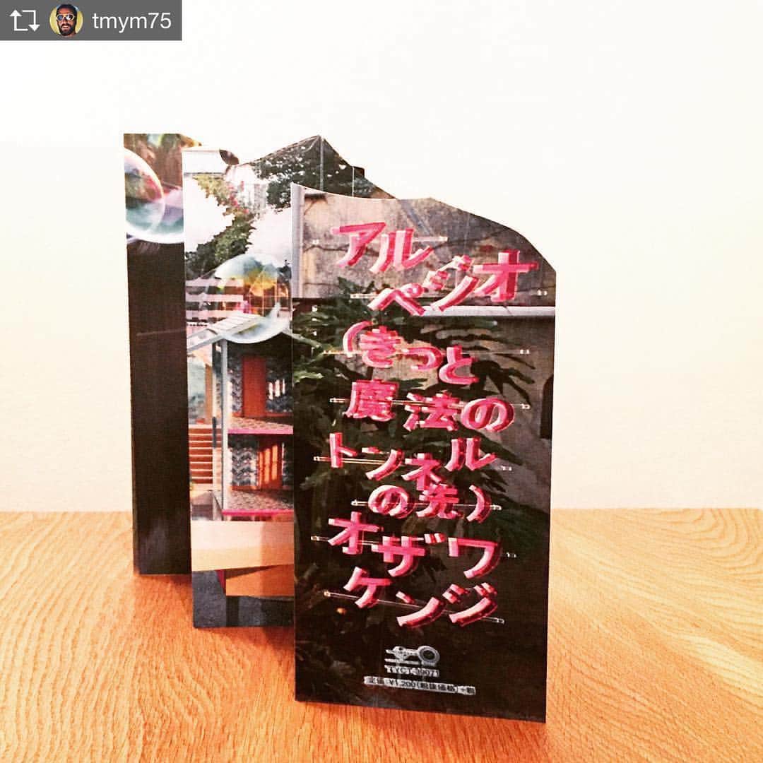 小沢健二のインスタグラム：「Repost from @tmym75 凄い変形ジャケ。  #小沢健二 #アルペジオきっと魔法のトンネルの先 #満島ひかり #ozkn」