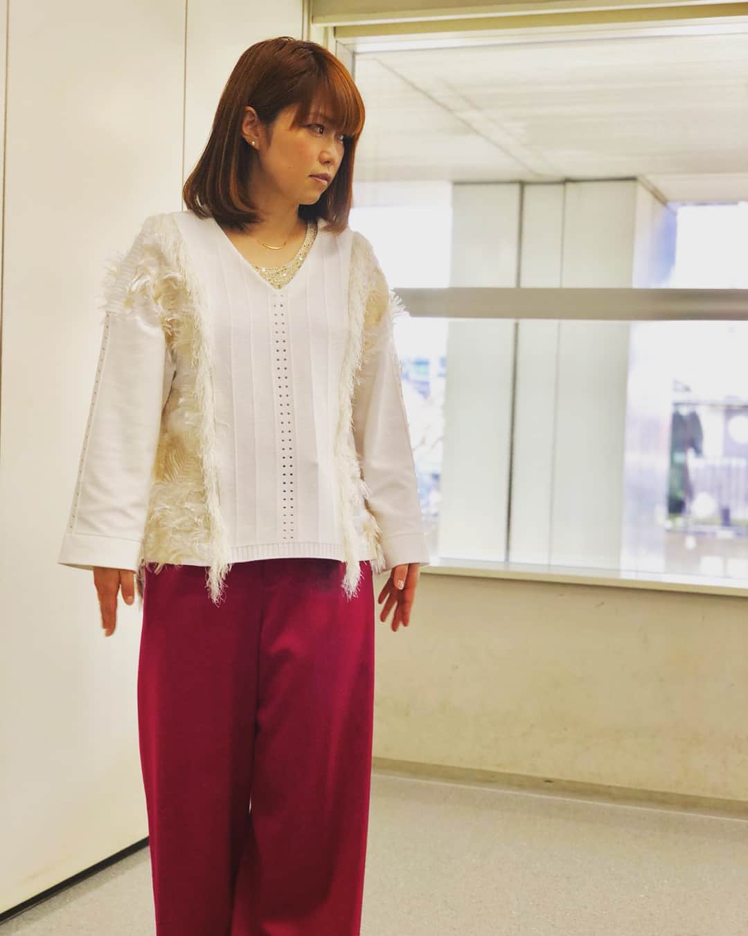 大菅小百合のインスタグラム：「高木美帆選手の活躍によりテレビのお仕事頑張ってきました💪🏻🎌‼️✨ 章枝や長島にも会えました👍🏻😎👍🏻 ・ ・ ・ @city_official.jp  #衣装は全てcity #ピンクとか柄じゃないけど #これは可愛かった #平昌オリンピック #スピードスケート https://www.instagram.com/city_official.jp」