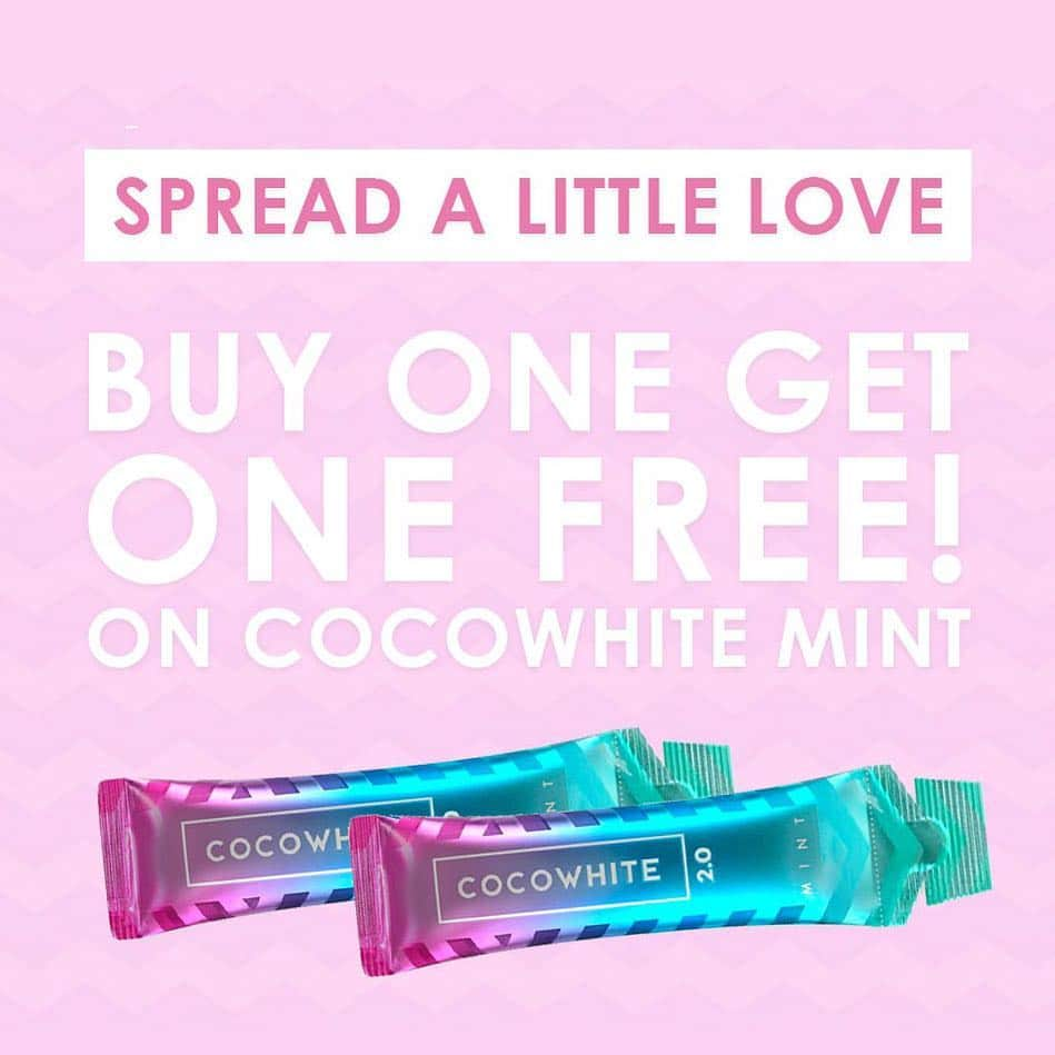 CocoWhiteのインスタグラム：「We’re spreading the love - Buy one get one free on our Cocowhite Mint! 💗💗 www.cocowhite.com」