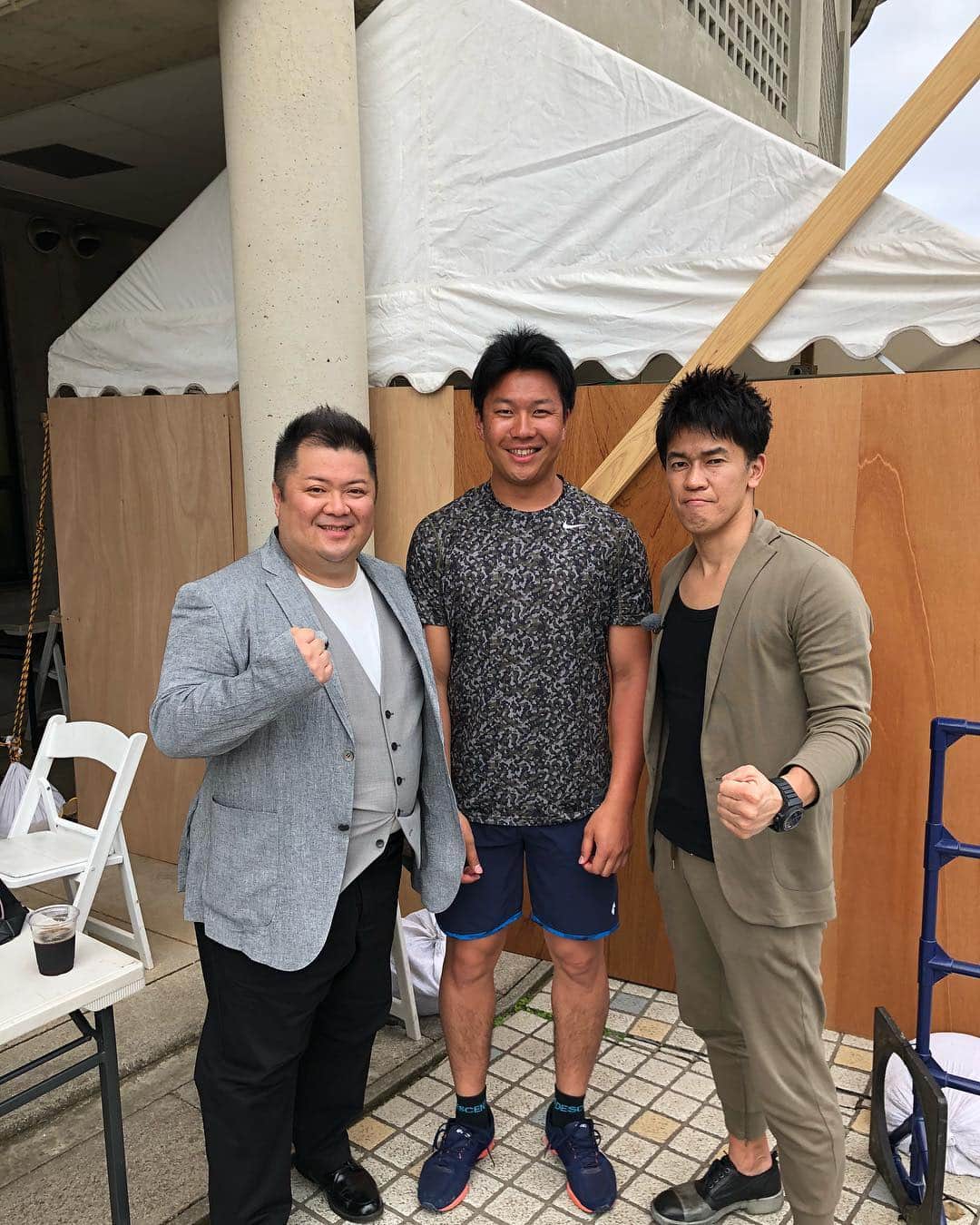 大野雄大のインスタグラム：「元ひらぱー兄さん🎡と武井壮さん🦁 写真ありがとうございました😋 #武井壮 さん #小杉竜一 さん #元ひらぱー兄さん #百獣の王」