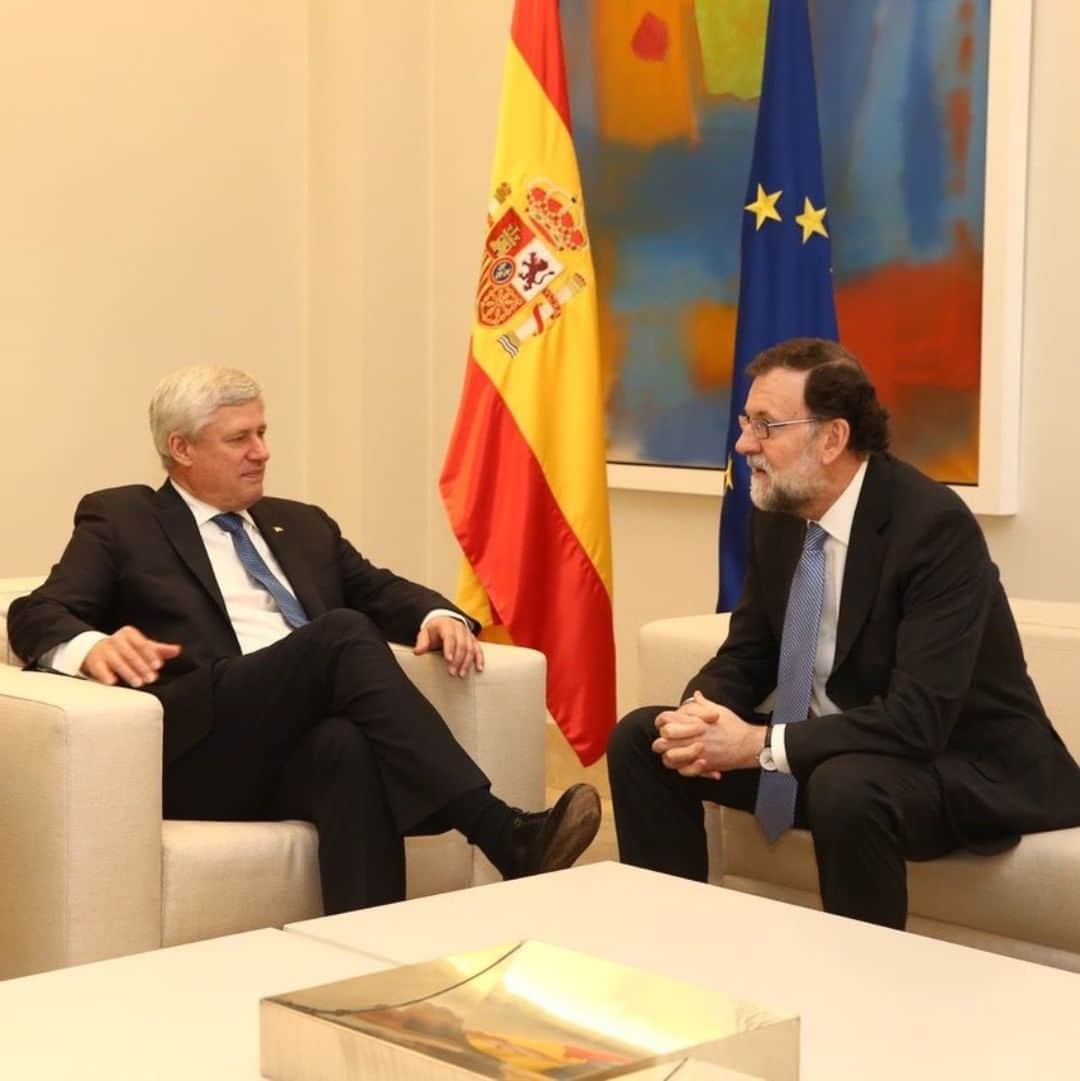 スティーヴン・ハーパーのインスタグラム：「As incoming Chair of the International Democratic Union, I appreciated Spanish Prime Minister Rajoy’s warm welcome in Madrid today.」