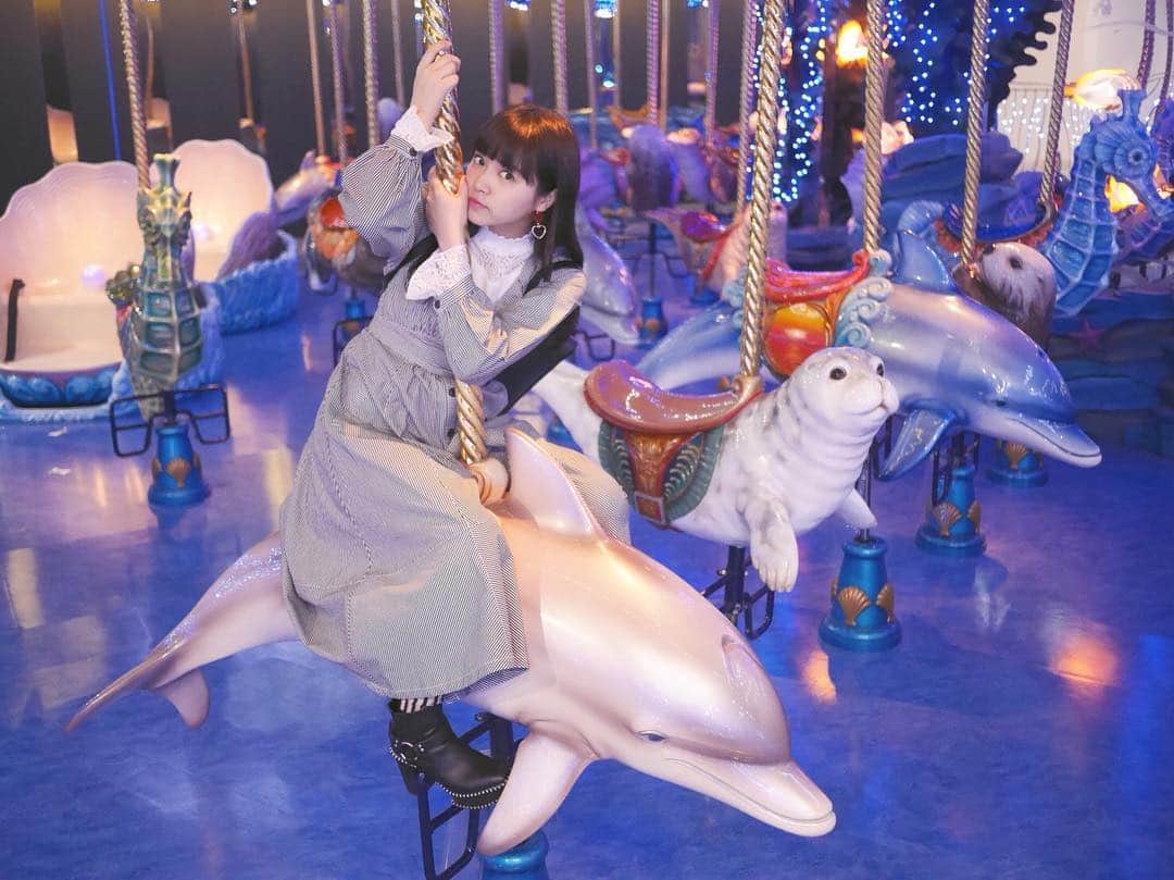 中山莉子さんのインスタグラム写真 - (中山莉子Instagram)「→ ㅤㅤㅤ メリーゴーランド🎠 ㅤㅤㅤ 乗ってる時に流れてる音楽も可愛いしイルカに揺られて楽しくて1人でニヤニヤしてた🙂笑ㅤㅤㅤ ㅤㅤㅤ ㅤㅤㅤ #アクアパーク品川#メリーゴーランド#水族館ㅤㅤㅤ #aquarium#merrygoround#dolphin ㅤㅤㅤ」2月23日 19時41分 - nakayama_riko_official