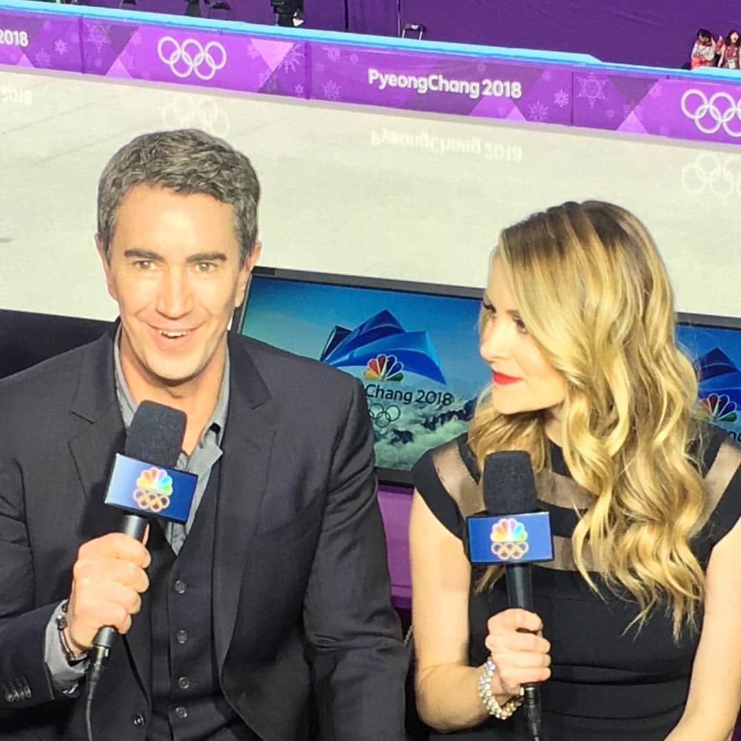 タニス・ベルビンのインスタグラム：「It was an honor & a great privilege to call my very first Olympic ice dance competition for @nbcolympics @nbcsports with the incomparable @terrygannon83 . Thank you to all the incredible skaters for such wonderful performances. I’ll remember each and every one of them! #winterolympics #figureskating」