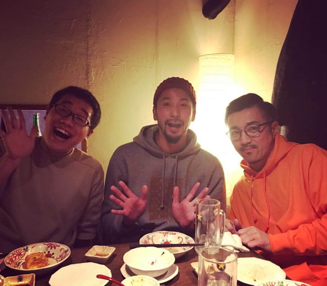 深水元基さんのインスタグラム写真 - (深水元基Instagram)「昨夜は、パーマ大佐と福田さんと意外な組合せ(^^) 楽しい夜でした〜！」2月25日 11時09分 - fukami_motoki