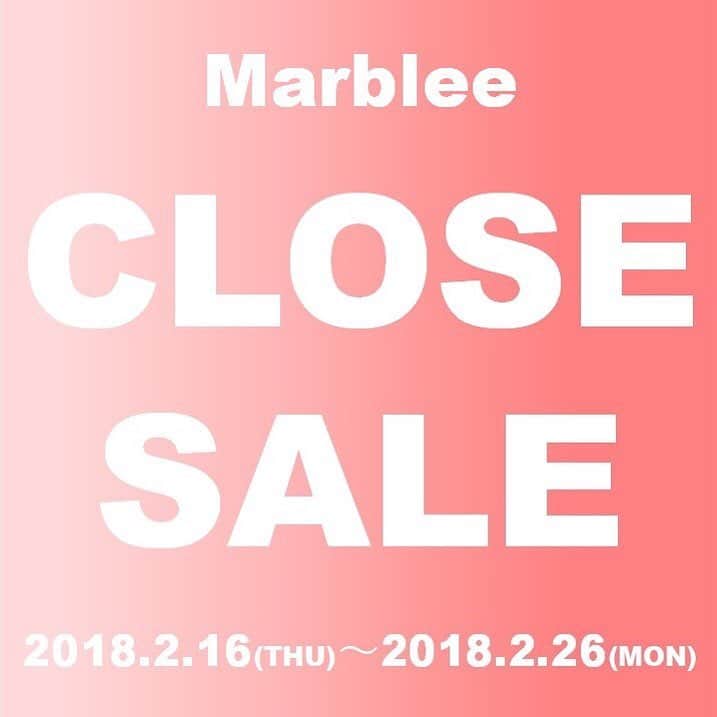 Marbleeさんのインスタグラム写真 - (MarbleeInstagram)「【Marblee online shop 本日最終日！】 . . ながらくMarblee online shopをご利用いただき、ありがとうございます。 誠に勝手ながら、当ショップは2018年2月26日をもちまして サービスを終了する運びとなりました。 ながらくのご愛顧、誠にありがとうございました。 . . また、Marblee online shopでは感謝の気持ちを込めて、 全品対象のCLOSE SALEを開催中です！ 本日2月26日23:59までとなっていますので、ぜひこの機会にご利用ください。 . . #marblee #マーブリー #closesale #クローズセール #閉店セール #閉店sale #sale #セール #バーゲン #bargain #specialprise #スペシャルプライス #アウター #ワンピース #トップス #ボトムス #スカート #コート #ファッション #fashion #instafashion #レディース #max90%off #ladiesfashion #お得情報 #なくなり次第終了 #pricedown #値下げ #大人女子 #大人女子コーデ」2月26日 15時53分 - marblee_tokyo