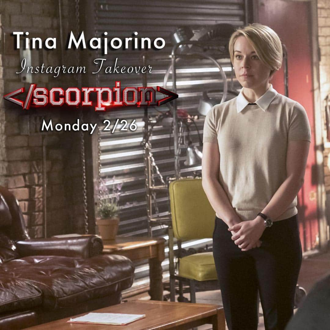 SCORPION/スコーピオンさんのインスタグラム写真 - (SCORPION/スコーピオンInstagram)「@tinamajorino is Taking Over to celebrate the return of #TeamScorpion tonight!」2月27日 3時40分 - scorpioncbs