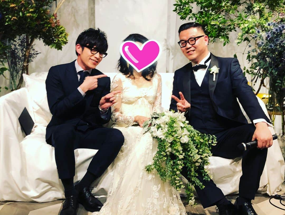 藤森慎吾さんのインスタグラム写真 - (藤森慎吾Instagram)「忍、奥様おめでとう！！素敵な結婚式に呼んでくれてありがとう！ 生ブギーバックは感動でした！」2月26日 22時18分 - fujimori_shingo0317