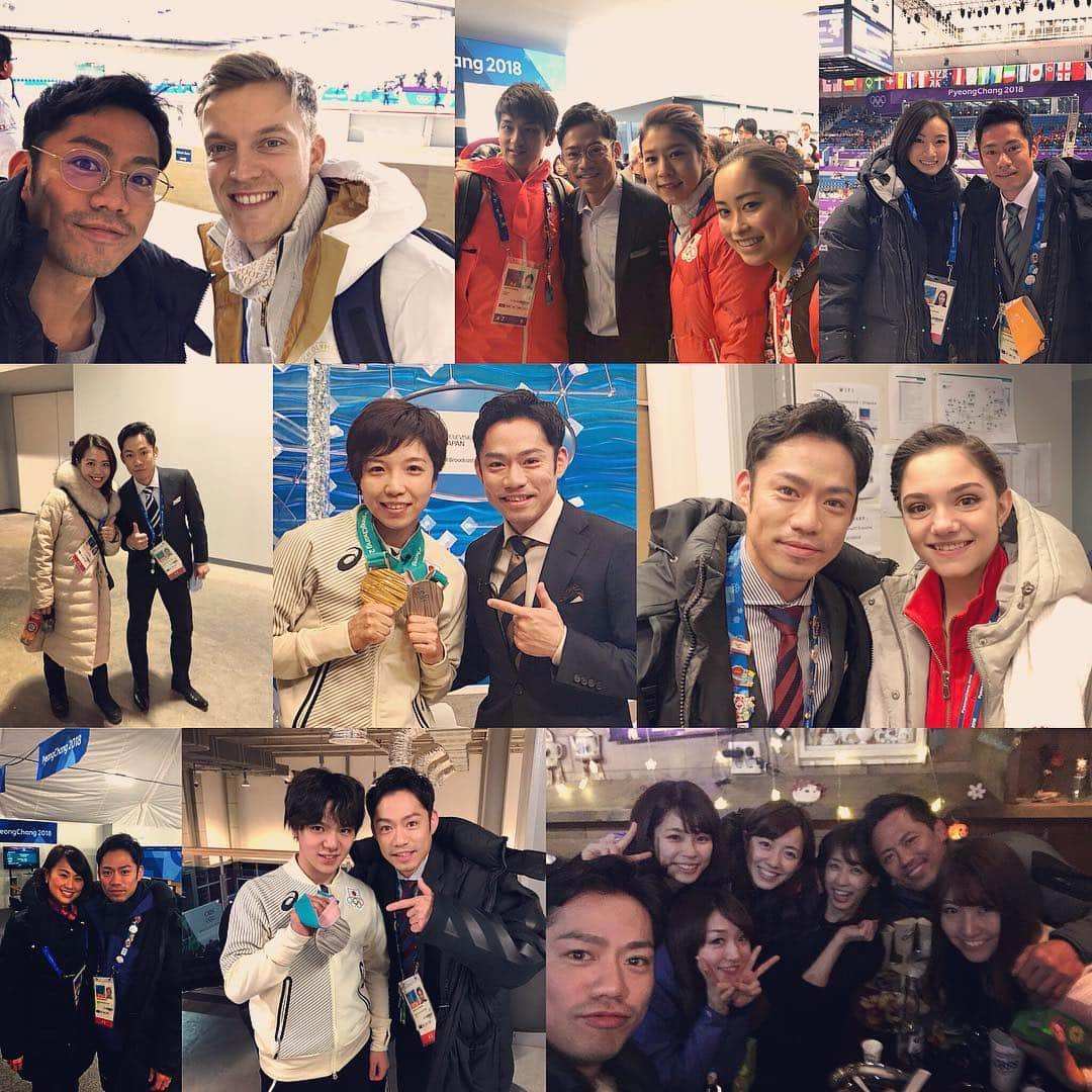 高橋大輔さんのインスタグラム写真 - (高橋大輔Instagram)「平昌オリンピック終わりましたね。 本当沢山の感動をありがとございました！ 選手達には感謝で一杯です！ 結果はうまくいった選手いかなかった選手それぞれいましたが、全力で戦う姿は本当に格好よかった。そしてその姿に沢山の刺激を受け、色々な事を感じさせられました。 自分を見つめ直す機会を貰えた気がします。 まだまだ試合も続く選手は本当に切り替えるのが大変だろうと思いますが、また新たな目標に向かって頑張って下さい！ これでとりあえずオフになった選手達は本当にお疲れ様でした。好きなことやって思いっきり羽伸ばして下さい！ あと、オリンピックに関わった全ての方もゆっくり休めないと思うけど、本当にお疲れ様でした！！ 次は平昌パラリンピック！！！ こっちも全力で皆様応援しましょう！！！！ まだまだ会った人沢山いるけど、写真忘れたり、枚数限られて乗せれず(￣▼￣；) ははっw  最後にオリンピック最高！！！ 長たらしいメッセージすみません。」2月28日 16時37分 - d1sk_t