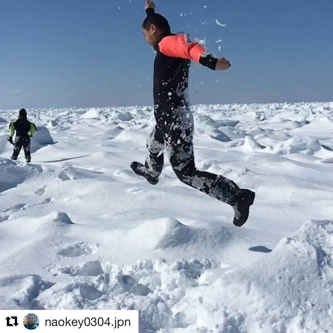 旅して体験！北海道のインスタグラム：「#Repost @naokey0304.jpn (@get_repost) ・・・ ❄️流氷ウォーク２❄️ さて、次は網走方面に向かって、 オシンコシンの滝へ向かいますよん(；゜∀゜) 今日本で流氷がぎっちり接岸しているのは知床半島だけ。だから目に焼き付けました。紋別にも流氷戻ってこ～い！ 北緯も高くてサハリンにも近い紋別が何故流氷が無いのか😱 やっぱり地形の問題かな。。(((((゜゜;) 時間も無いのでレッツらゴー( ￣▽￣) #流氷 #知床 #流氷ウォーク #オホーツク海 #ウトロ #北海道 #撮って旅北海道 #オシンコシンの滝 #ゴジラ岩観光 #Driftice #shiretoko #okhotsksea #jump next #waterfall #memories #hokkaido #japan #ширэтотоко #Дрейфующийлед #Охотскоеморе #Далее #водопад #хоккайдо #япония #памяти」