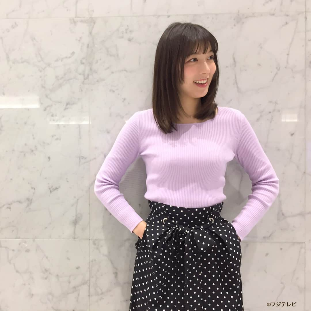 フジテレビ「めざましテレビ」さんのインスタグラム写真 - (フジテレビ「めざましテレビ」Instagram)「3月29日（木）きょう何着て行く？ ・ ファッション雑誌CanCamとコラボした お天気コーナー「きょう何着て行く？」 阿部華也子ちゃんの毎日のコーデを紹介♪ ・ 【きょうのコーデ】  コート→#CECILMcBEE 1万3000円 ニット→#ノーリーズ 1万2000円 パンツ→#COCODEAL 9800円 靴→#エスペランサ 6900円 ピアス→#VA #VendomeAoyama 1万5000円 ・ 【コーデのポイント】 春めいたラベンダー色ニットと今季注目のドット柄 ワイドパンツを合わせた甘辛ＭＩＸコーデにチャレンジ✨ 人気のガウンコートはＶネックのものを選んですっきりまとめるのがオススメです💁 ・ #めざましテレビ #きょう何着て行く？ #阿部華也子 #今日のコーデ#コーデ #CanCan #ドット柄#ワイドパンツ#ガウンコート #レーススカート#トレンチコート #スキニーデニム #今日のファッション#ootd #きょう何着て行く？は月〜金朝6時22分ごろ放送中！」3月29日 16時29分 - mezamashi.tv