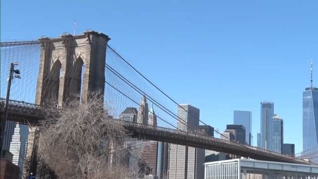 テレビ東京「Newsモーニングサテライト」のインスタグラム：「NYブルックリンのダンボ地区です。雲一つない青空にマンハッタンが映えました。３月11日(日)撮影 #モーサテ #きょうのNY  #newyork  #brooklyn  #dumbo」