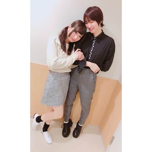 東城咲耶子のインスタグラム：「めぐちゃんと！カップルみ👼 #ファッション #おそろコーデ  #fashion #cute #girls #ootd」