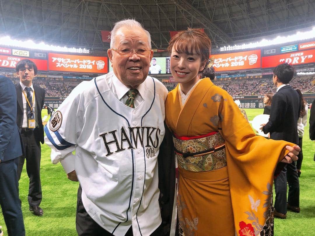 杜このみのインスタグラム：「レジェンド  #野村克也さん #野球 #福岡 #ヤフオクドーム #君が代 #baseball」