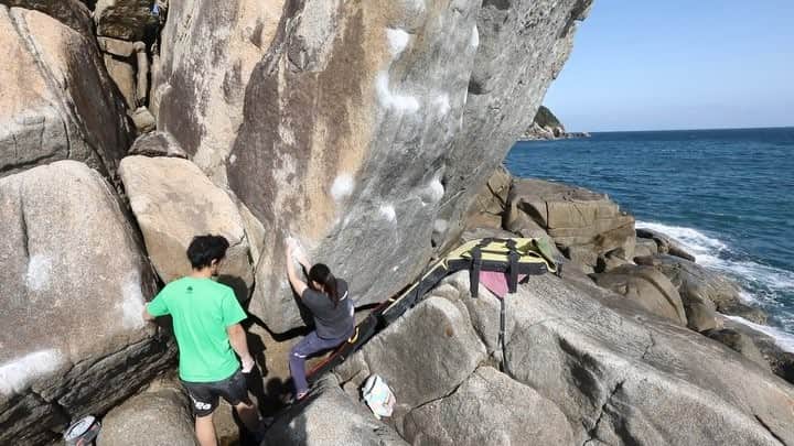 のインスタグラム：「そして初段 風がすごい… #鹿児島 #climbing #bouldering」