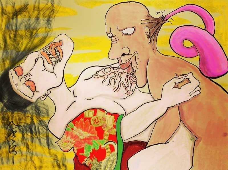のインスタグラム：「「乳首吸いすぎて貫通した者」  #イラスト #乳首の吸い過ぎには気をつけて #上手に描けたよ」