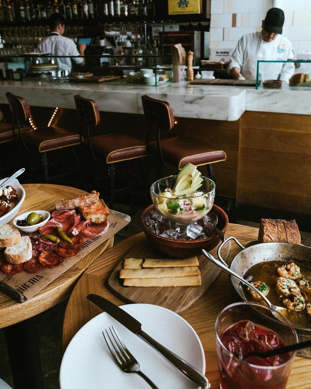 アーネストソーンのインスタグラム：「A good lunch at @boqueria in New York City! #earnestsewn #nyc #newyork #newyorker #lunch #boqueria #mood #pleasure #foodporn #love #happy #boquerianyc」