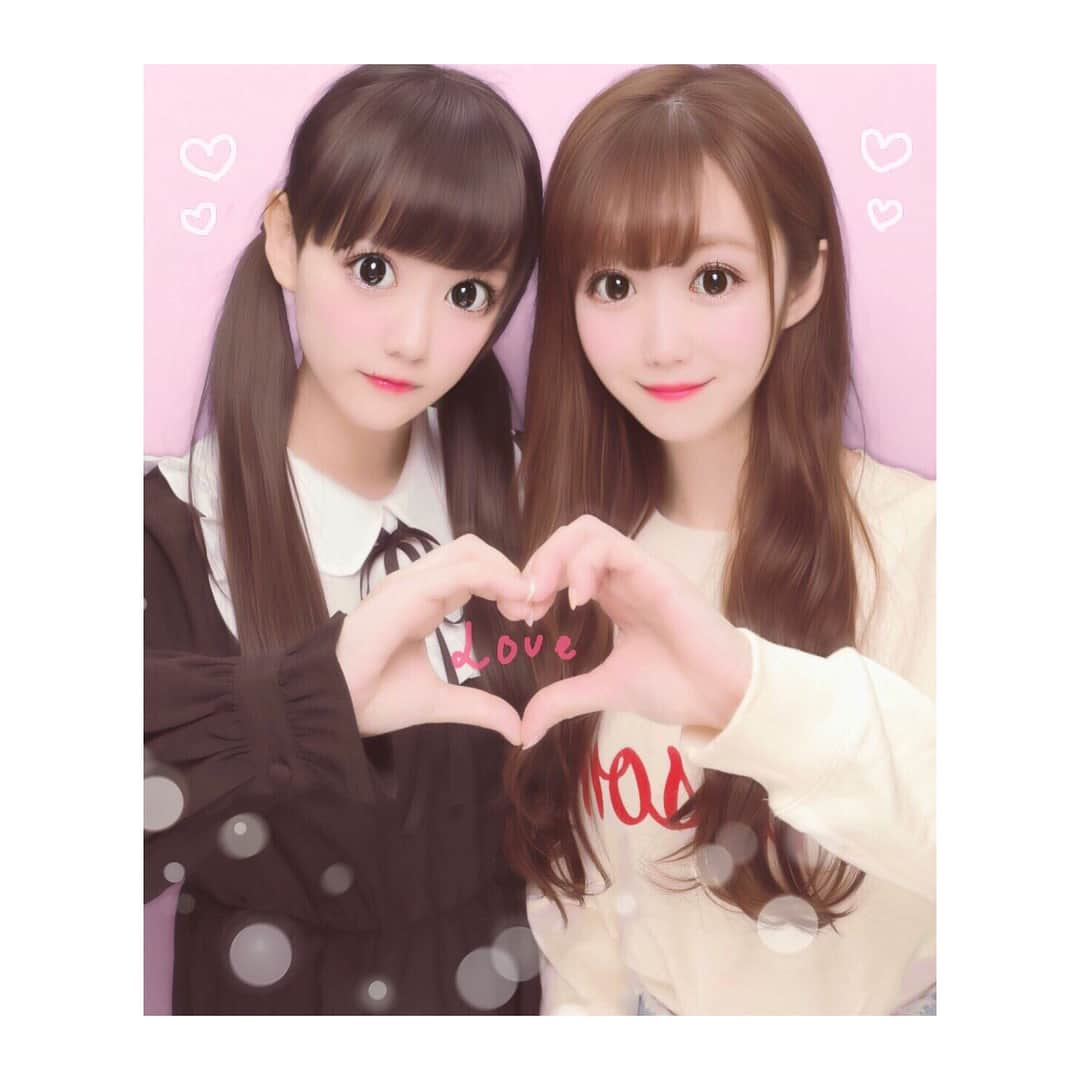 齊藤なぎさのインスタグラム：「💗💗💗 ・ ・ #みりにゃーたん #大好きだよ ♥ #イコラブ  #プリント倶楽部」